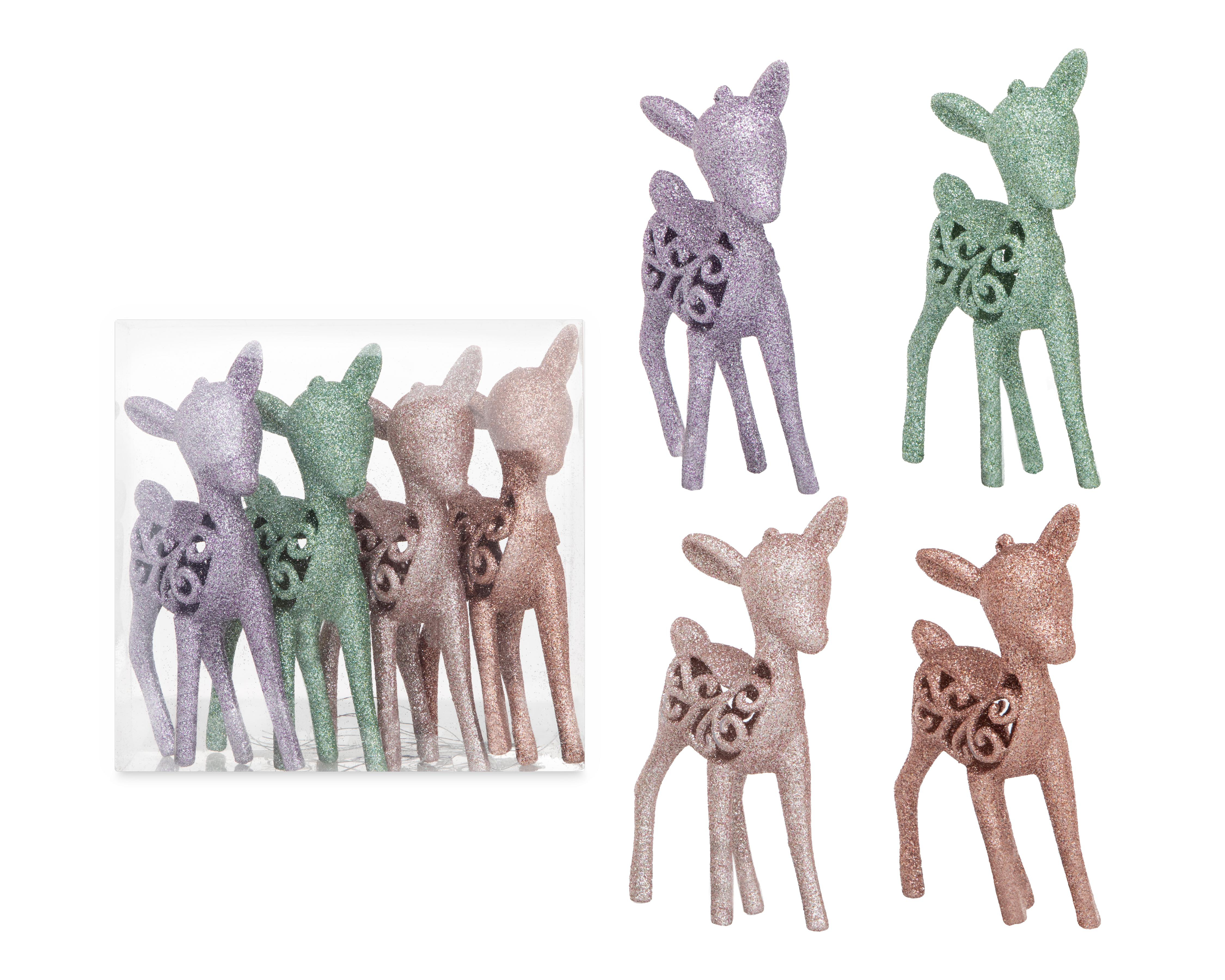 Figuras Navideñas Ciervitos Pastel 4 Piezas $99