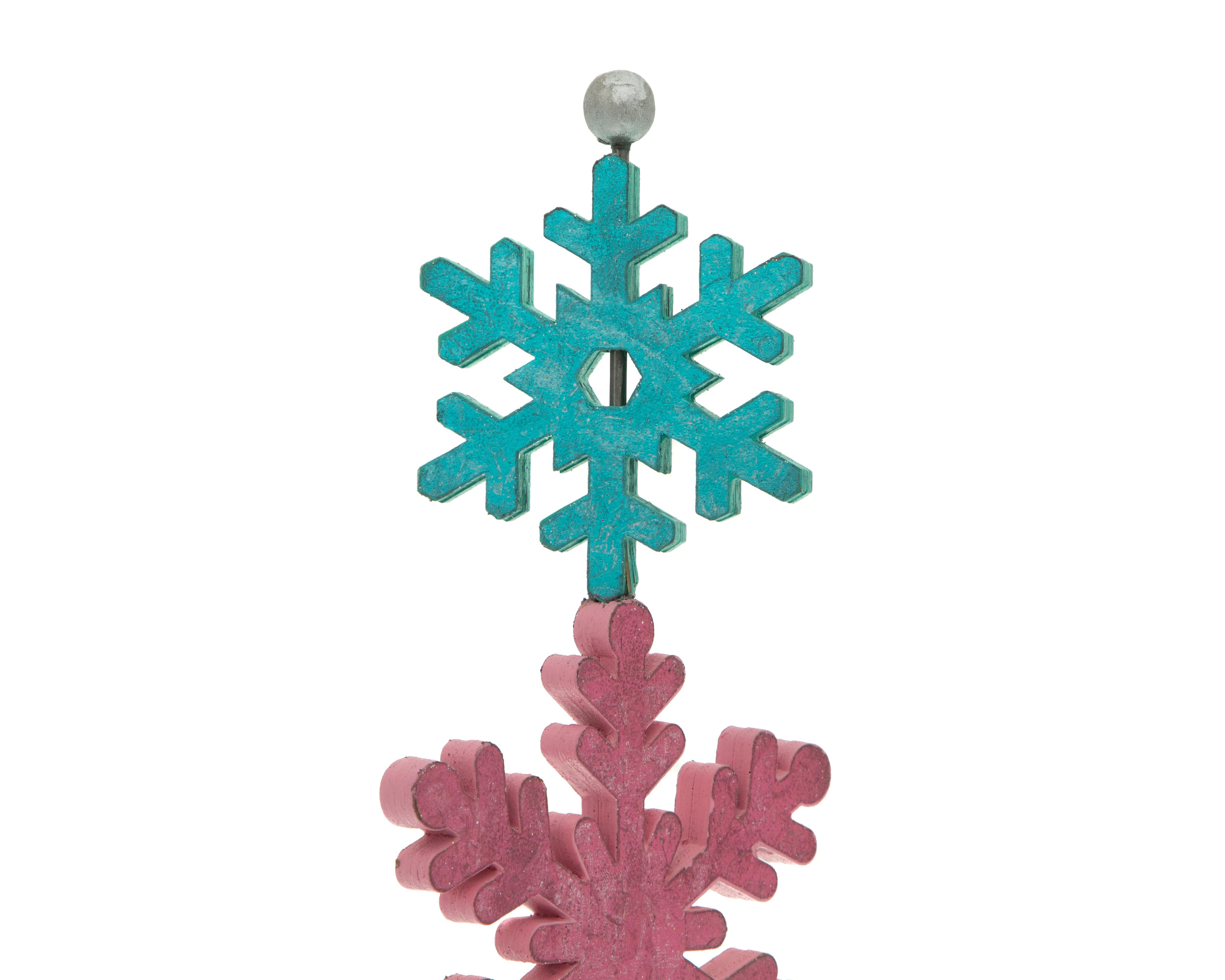 Foto 4 pulgar | Adorno Navideño Snowflakes Pastel