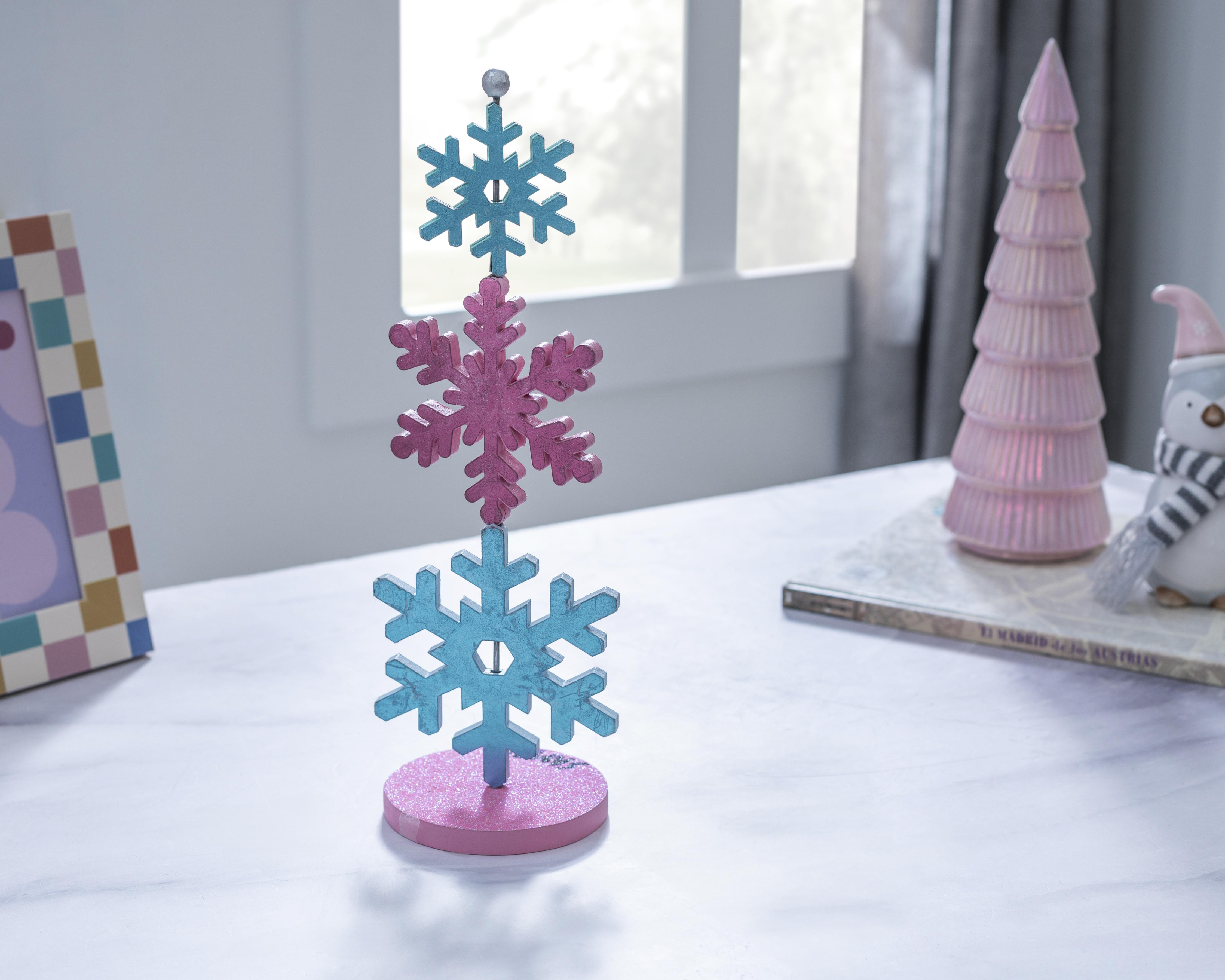 Foto 5 pulgar | Adorno Navideño Snowflakes Pastel