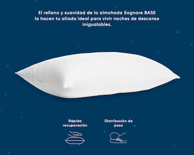 Foto 4 | Almohada Sognare Base Estándar Semifirme 2 Piezas