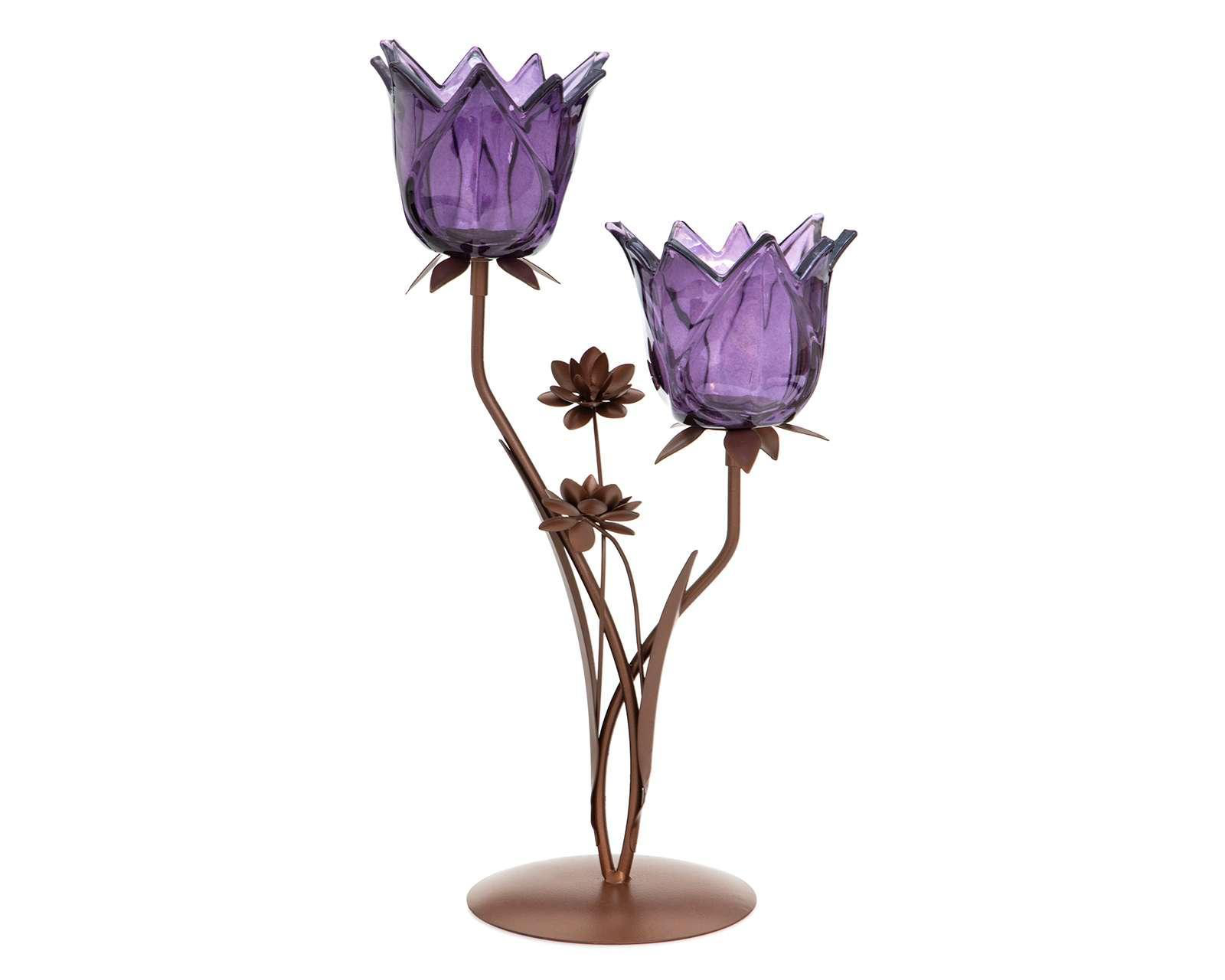 Foto 2 pulgar | Candelabro Purple Flowers