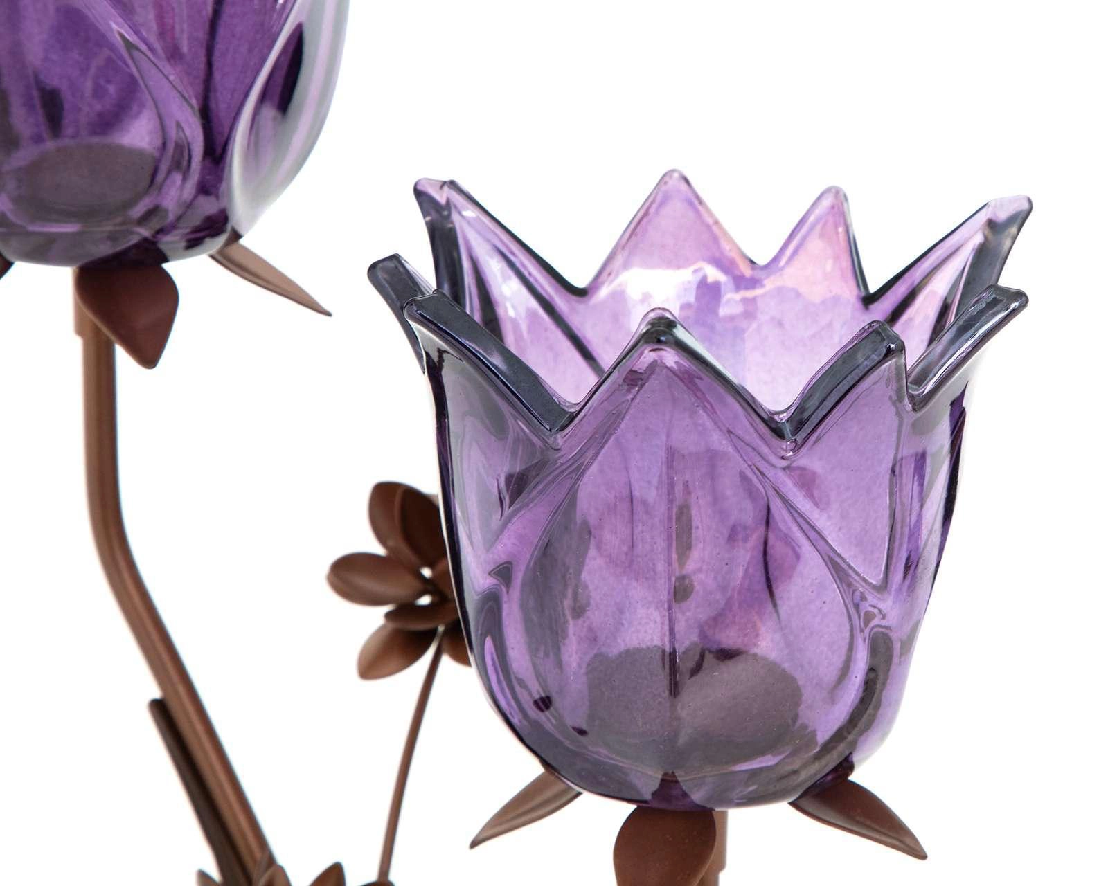 Foto 4 pulgar | Candelabro Purple Flowers