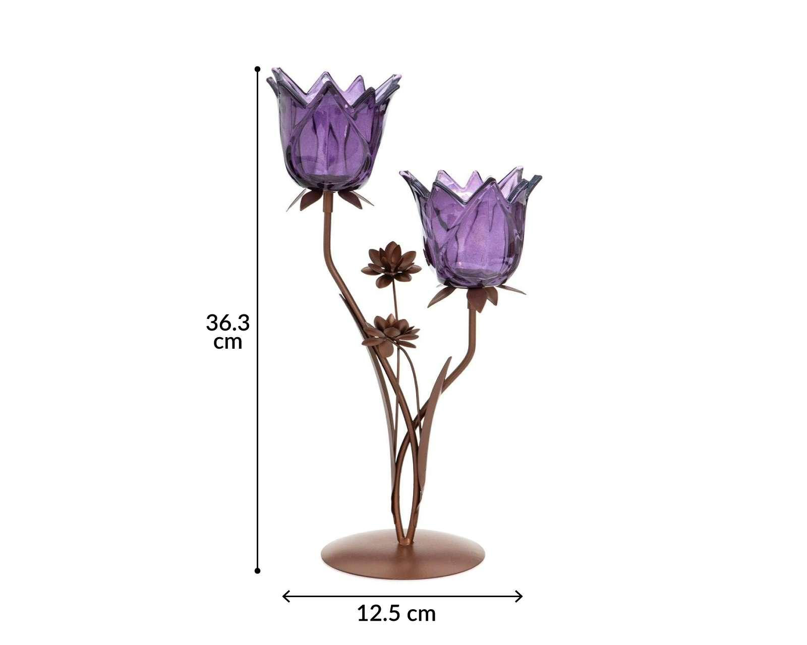 Foto 5 pulgar | Candelabro Purple Flowers