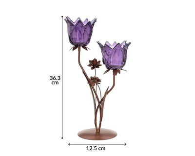 Foto 4 | Candelabro Purple Flowers