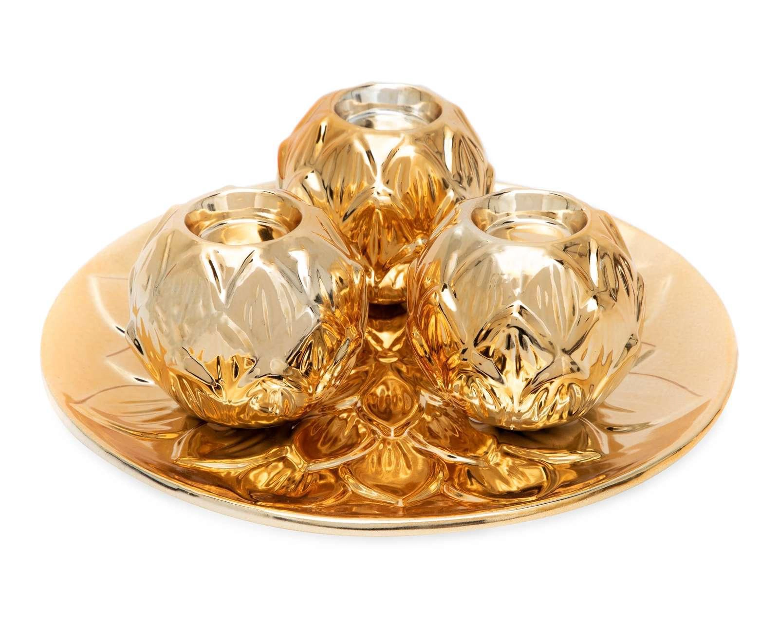 Foto 2 pulgar | Candelabro Gold Trio