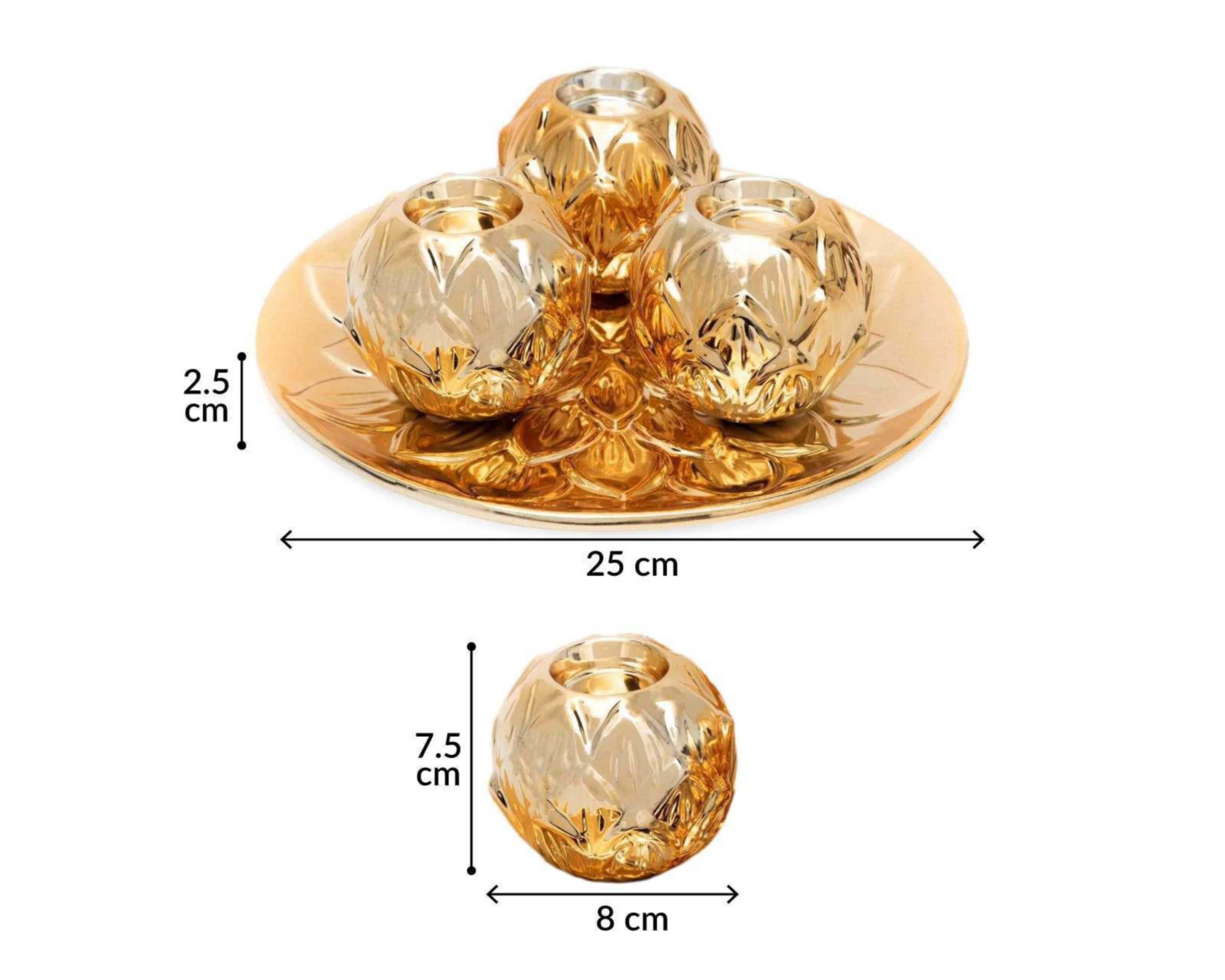 Foto 5 pulgar | Candelabro Gold Trio