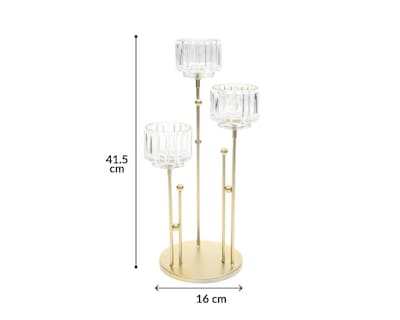 Foto 6 | Candelabro Cixi Dorado Tres