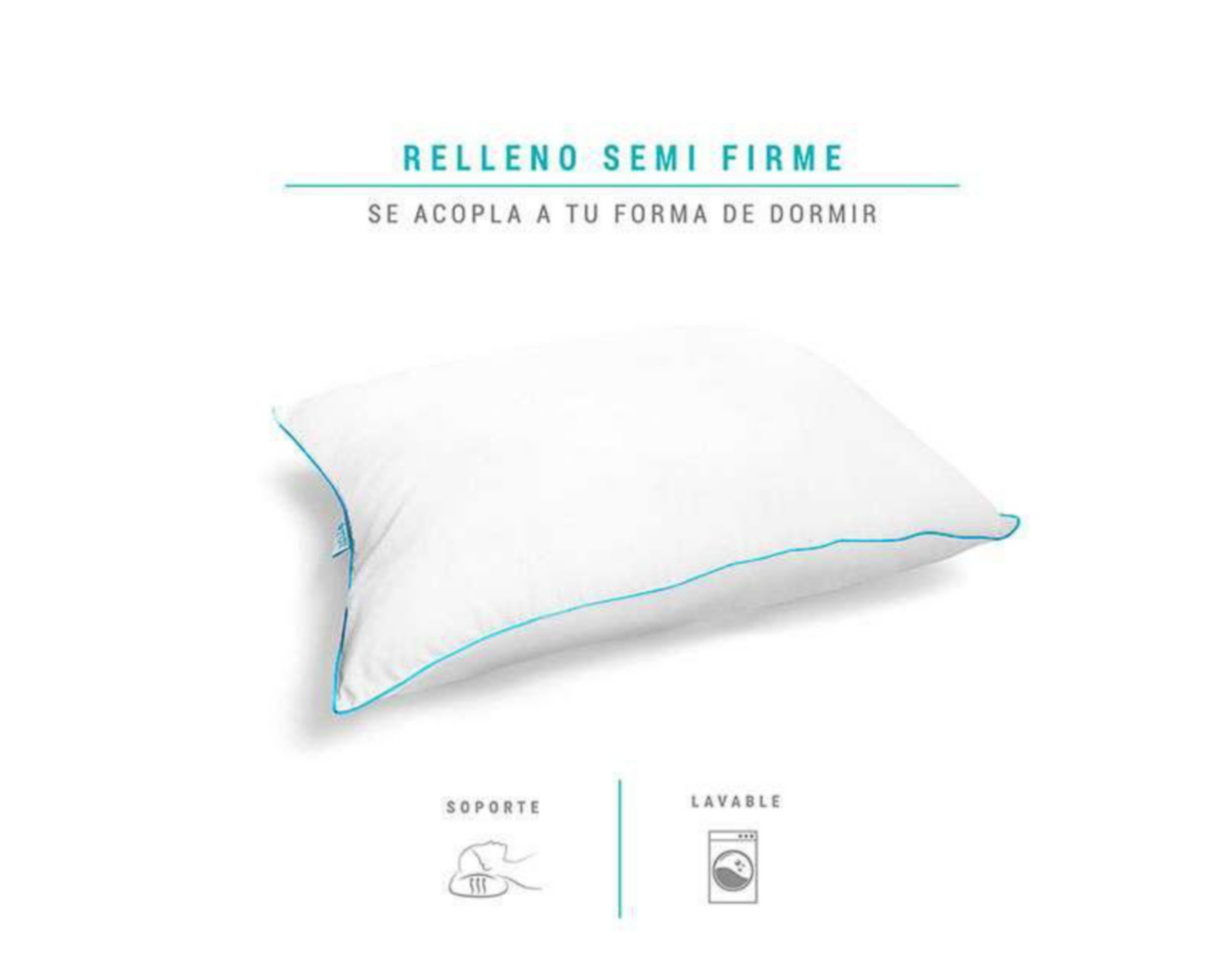 Foto 3 pulgar | Almohada Sognare Nuo Estándar Semi Firme 2 Piezas