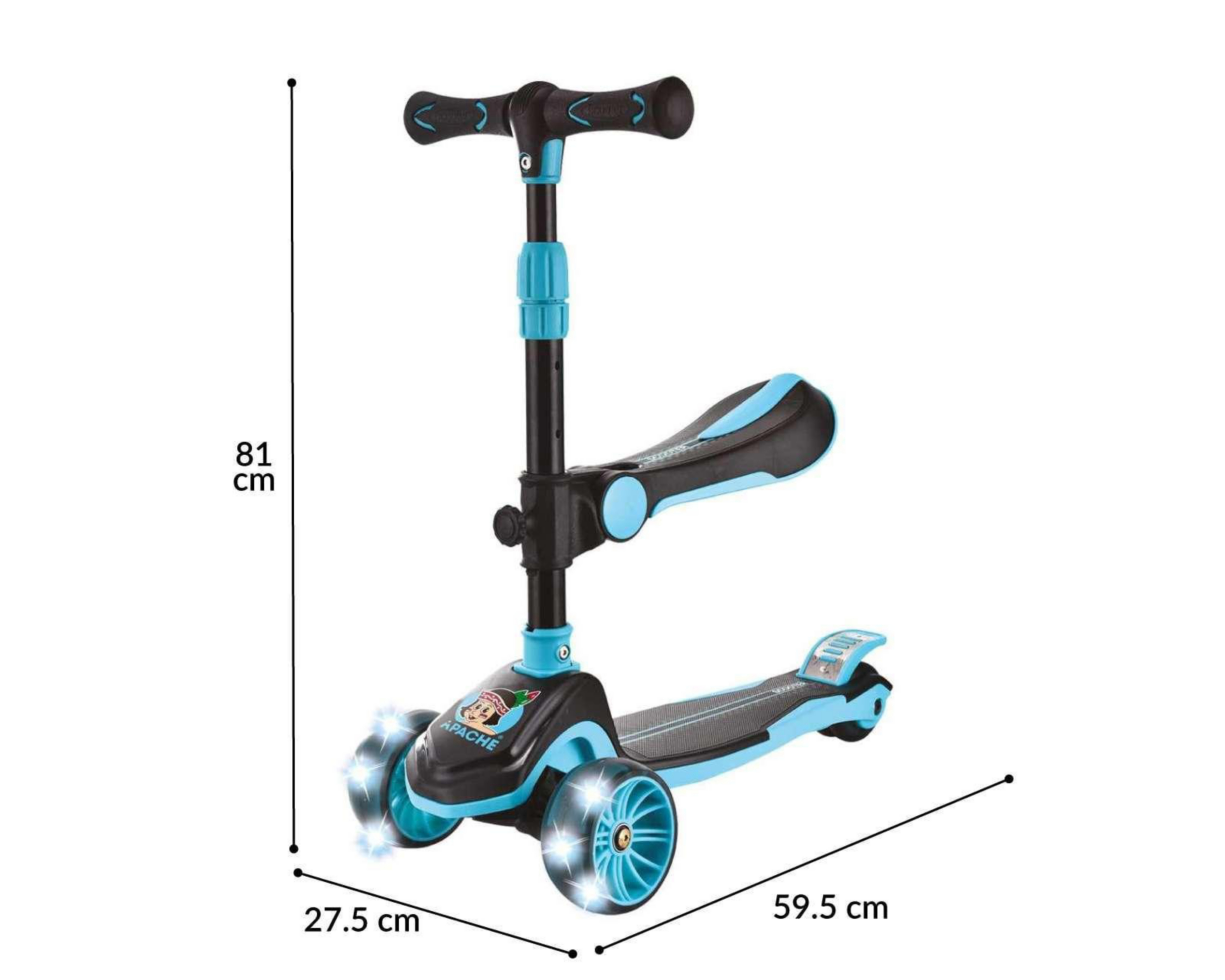 Foto 7 pulgar | Scooter Apache 2 en 1 Ajustable