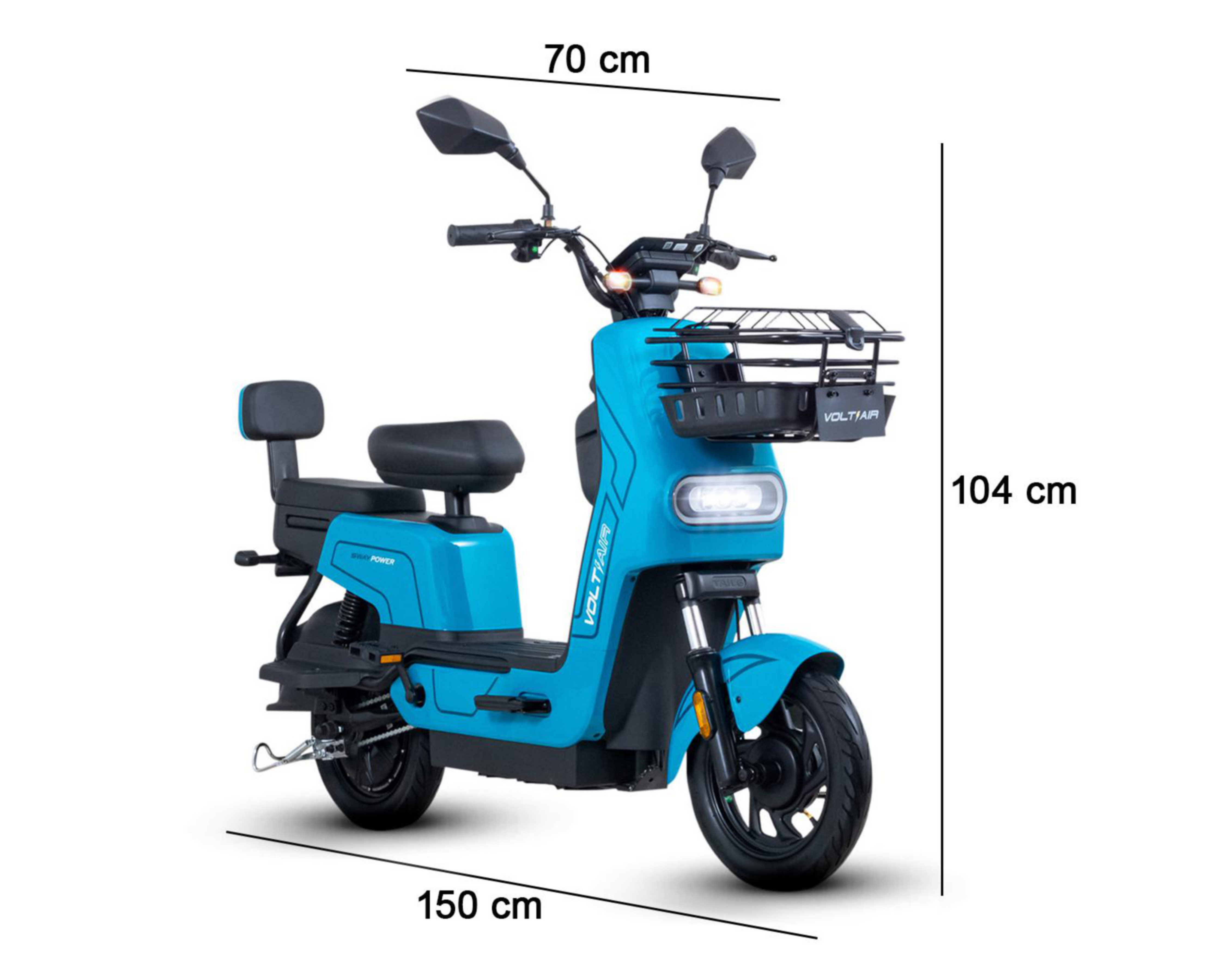 Foto 8 pulgar | Moto Eléctrica Voltair Sway Power Azul 2024