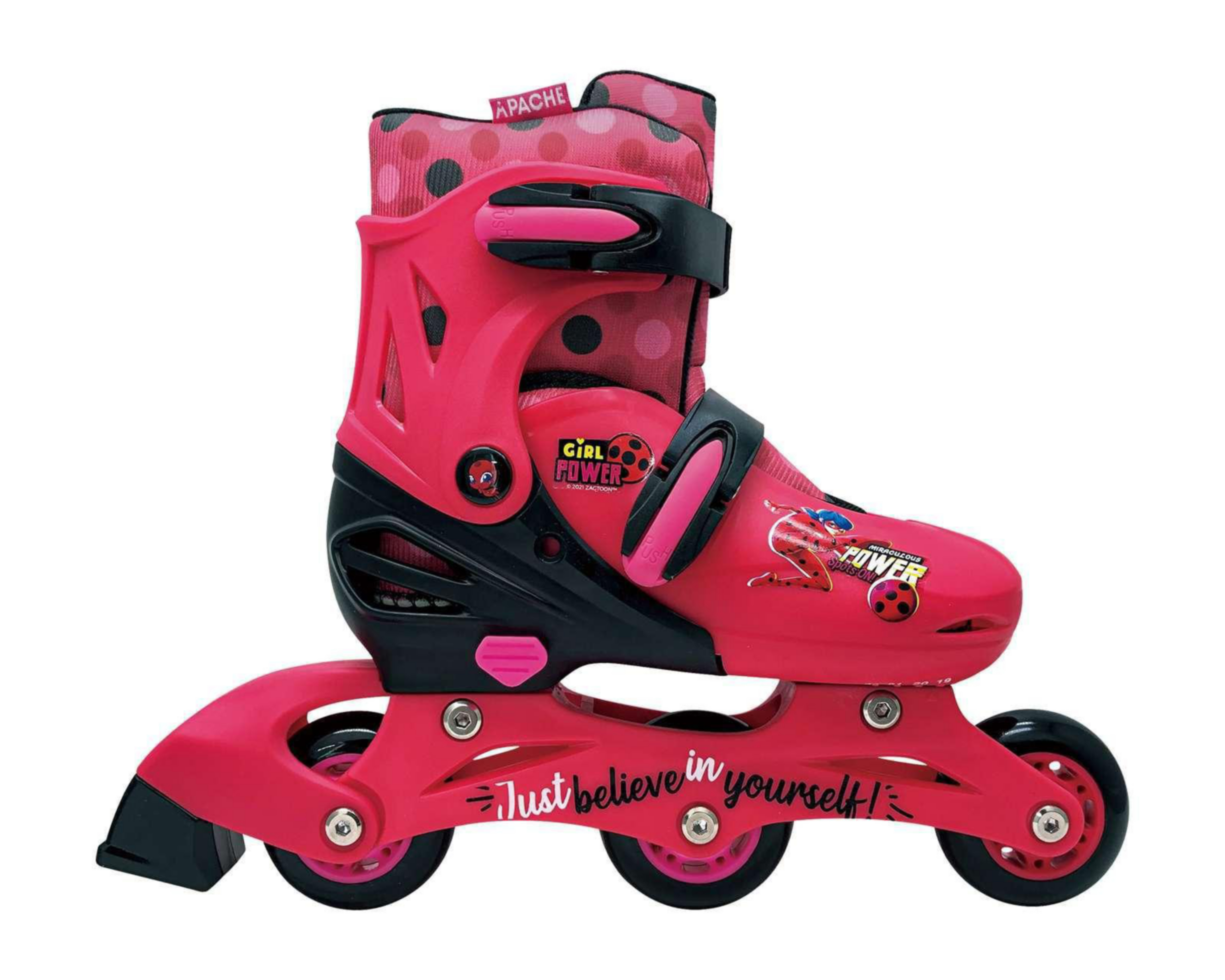 Foto 2 pulgar | Patines Apache Ladybug color Rojo Talla 19 - 22