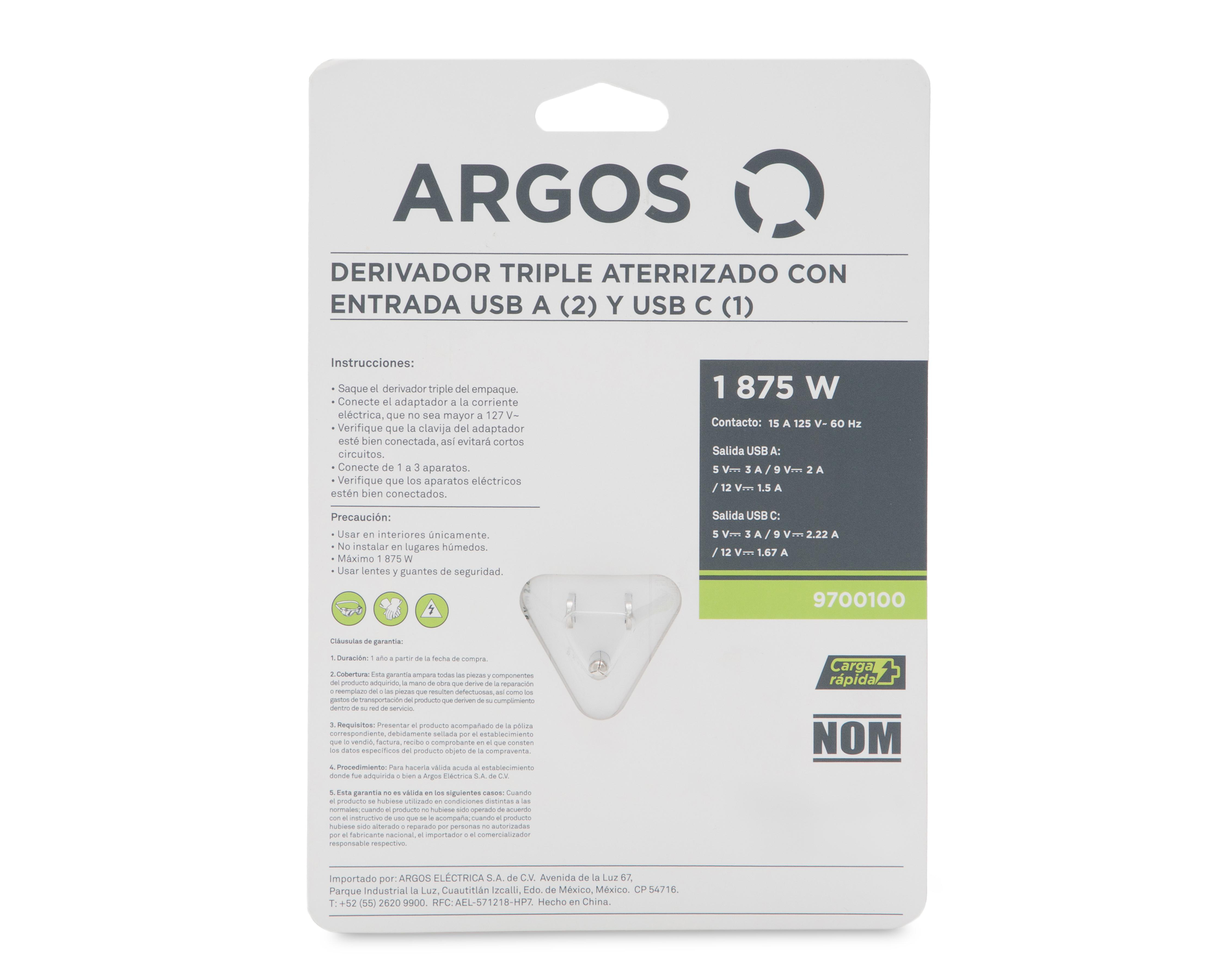Foto 5 | Derivador Argos Triple Aterrizado 6 Entradas
