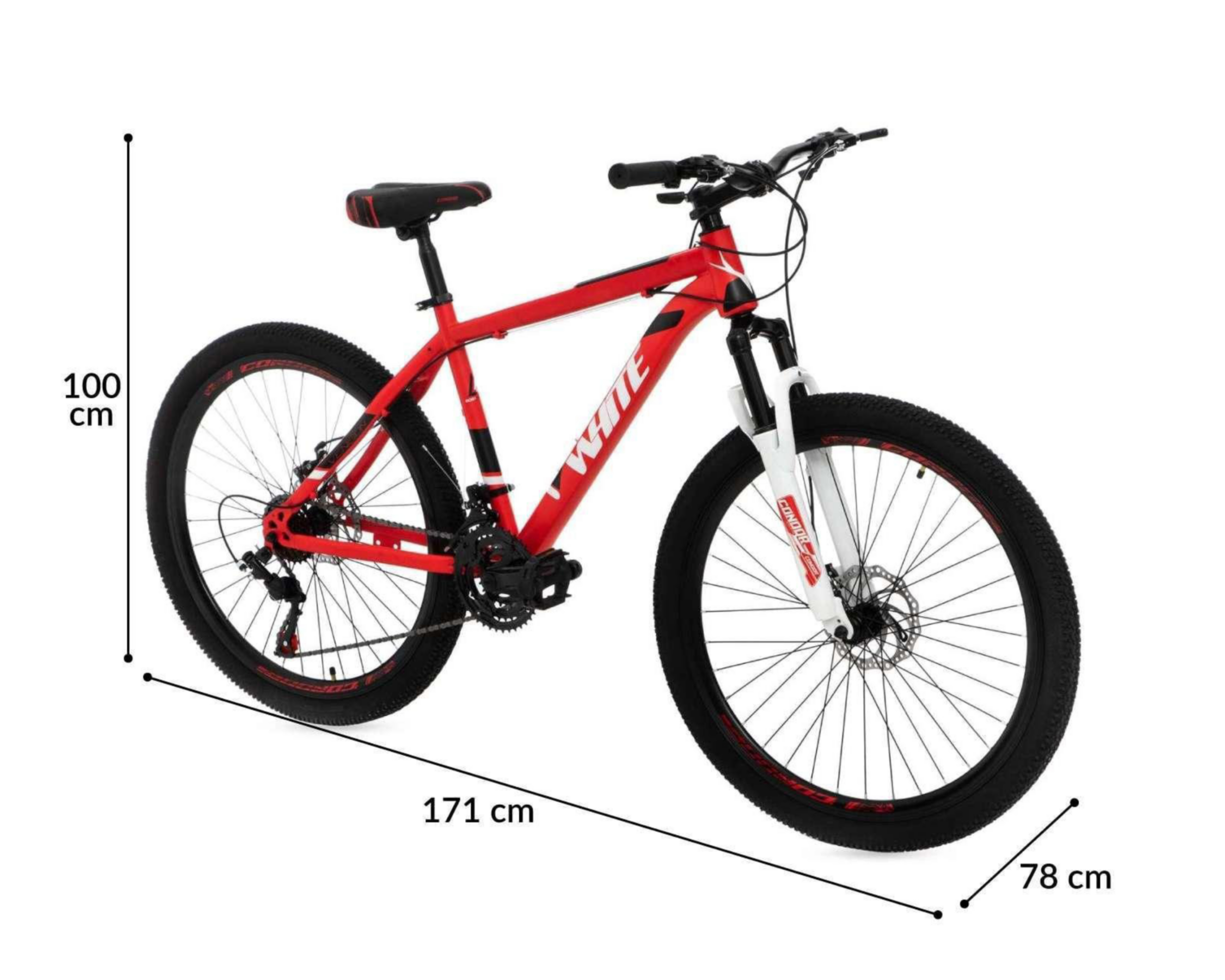 Foto 8 pulgar | Bicicleta de Montaña White Venison 26" Rojo