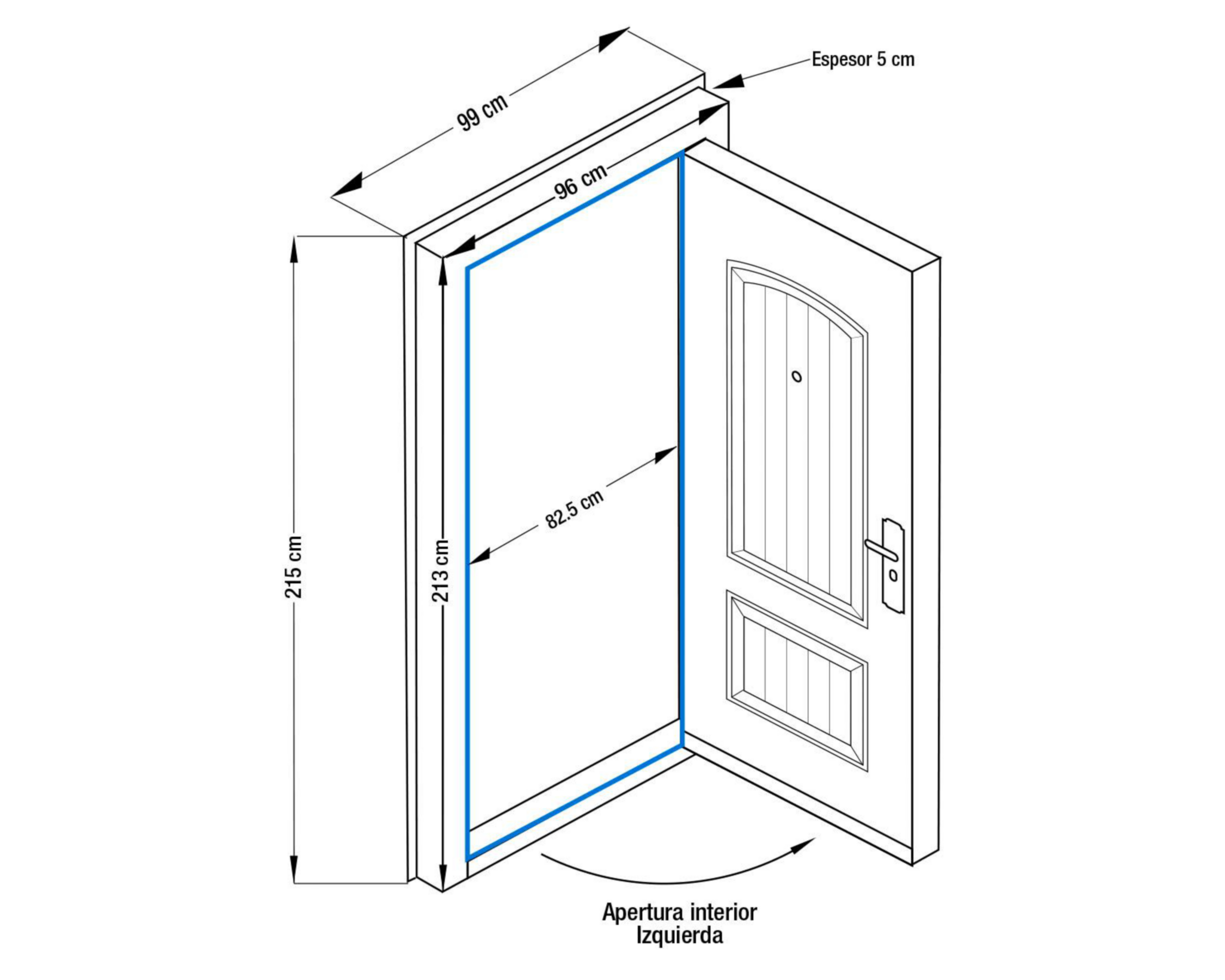 Foto 6 pulgar | Puerta de Seguridad Eversafe de Acero para Exterior 96 x 213 cm