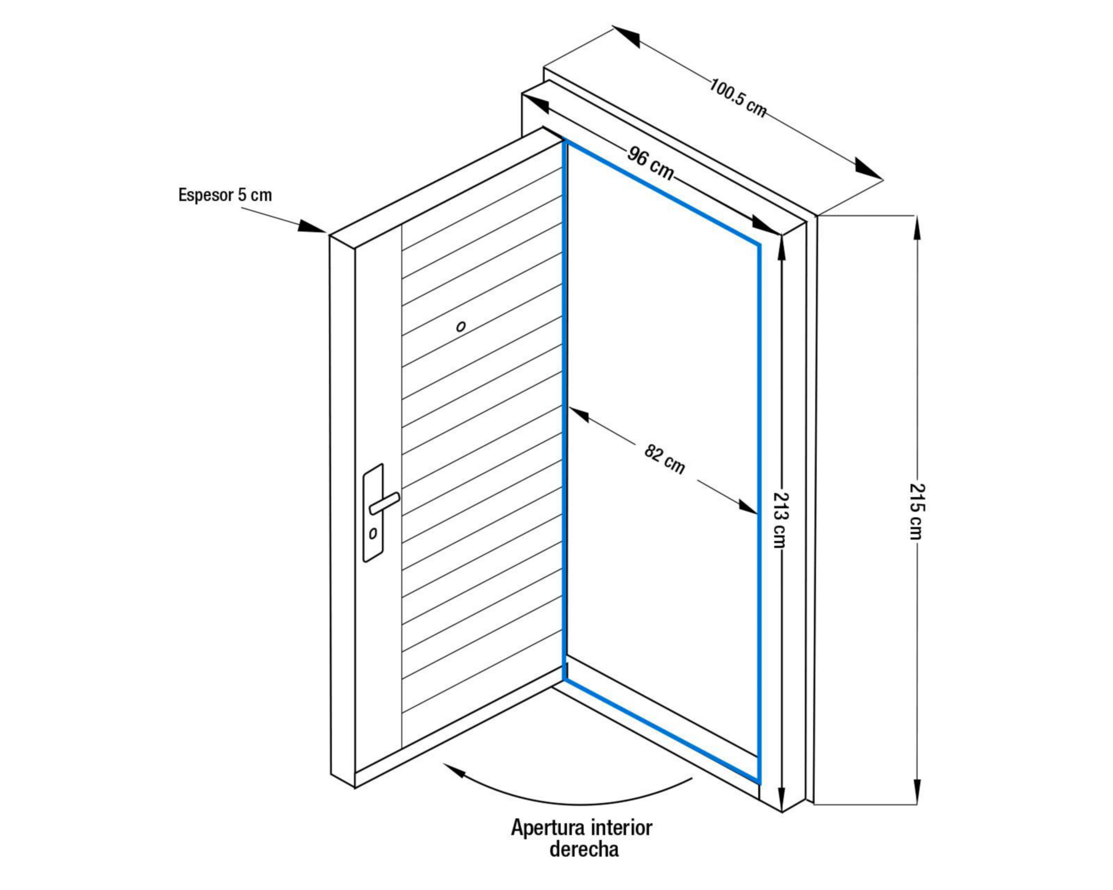 Foto 6 pulgar | Puerta de Seguridad Eversafe de Acero para Exterior 96 x 213 cm
