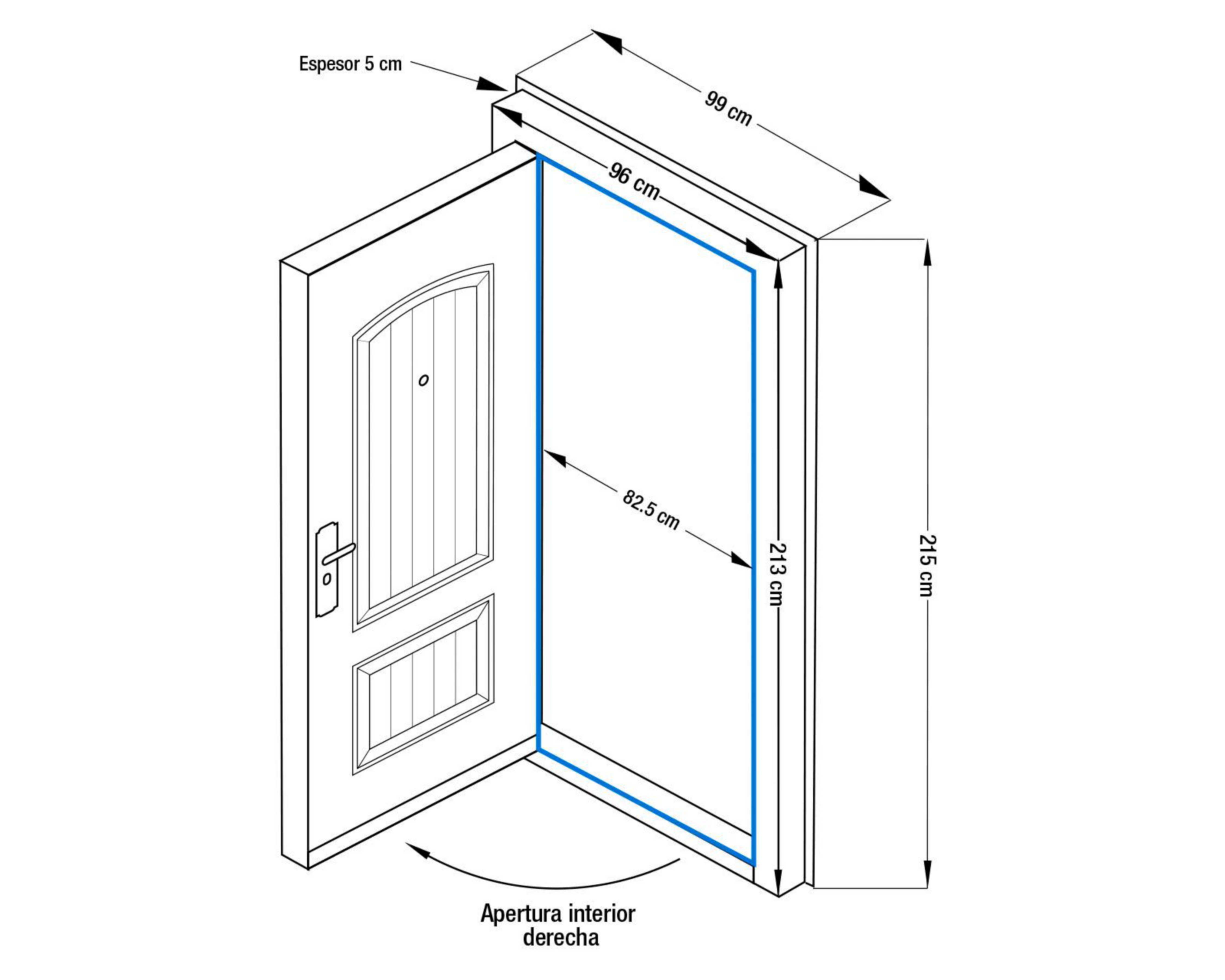 Foto 6 pulgar | Puerta de Seguridad Eversafe de Acero para Exterior 96 x 213 cm
