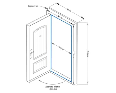 Foto 5 | Puerta de Seguridad Eversafe de Acero para Exterior 96 x 213 cm