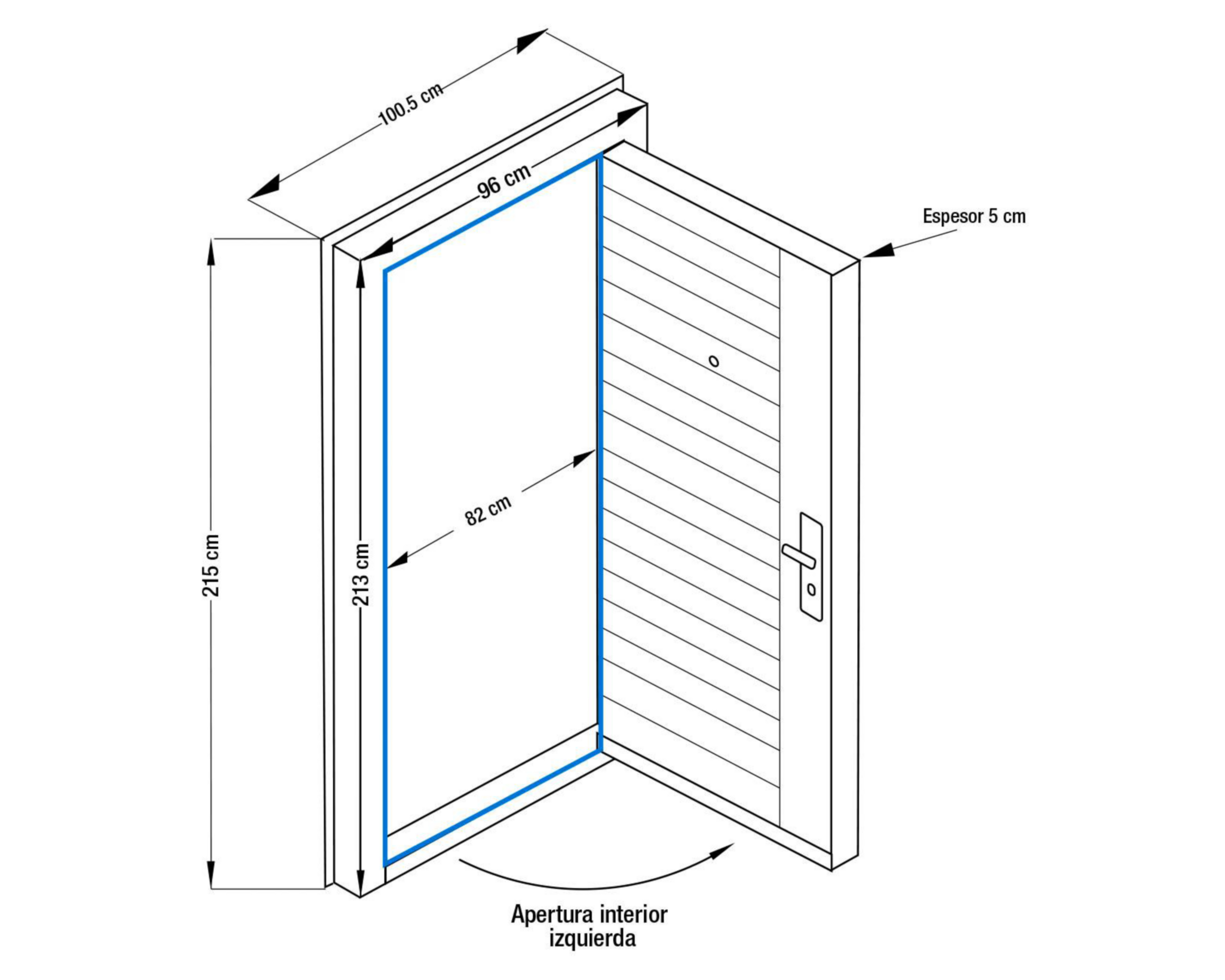 Foto 6 pulgar | Puerta de Seguridad Eversafe de Acero para Exterior 96 x 213 cm