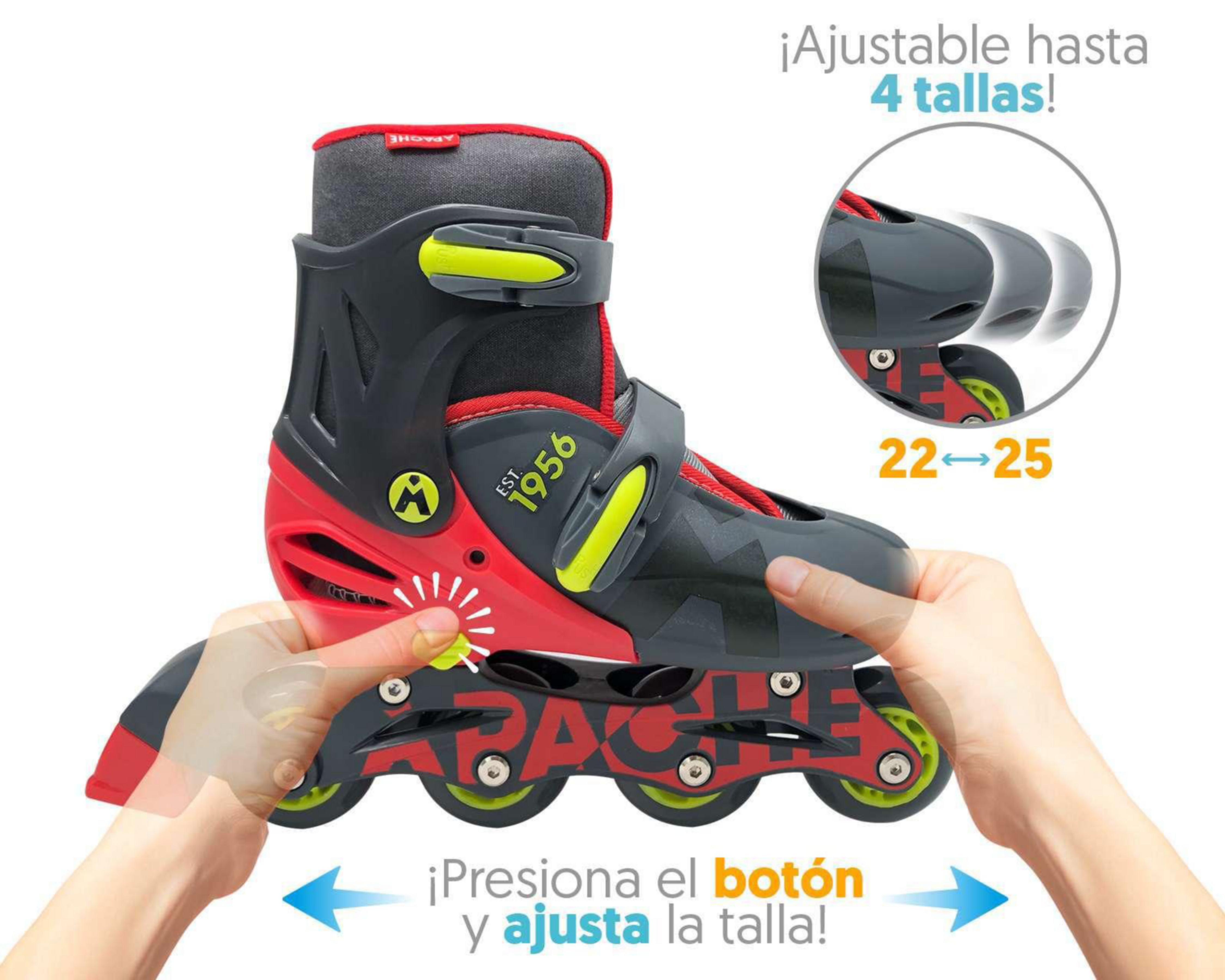 Foto 4 | Patines Apache IL-SKAX-A-S Rojo