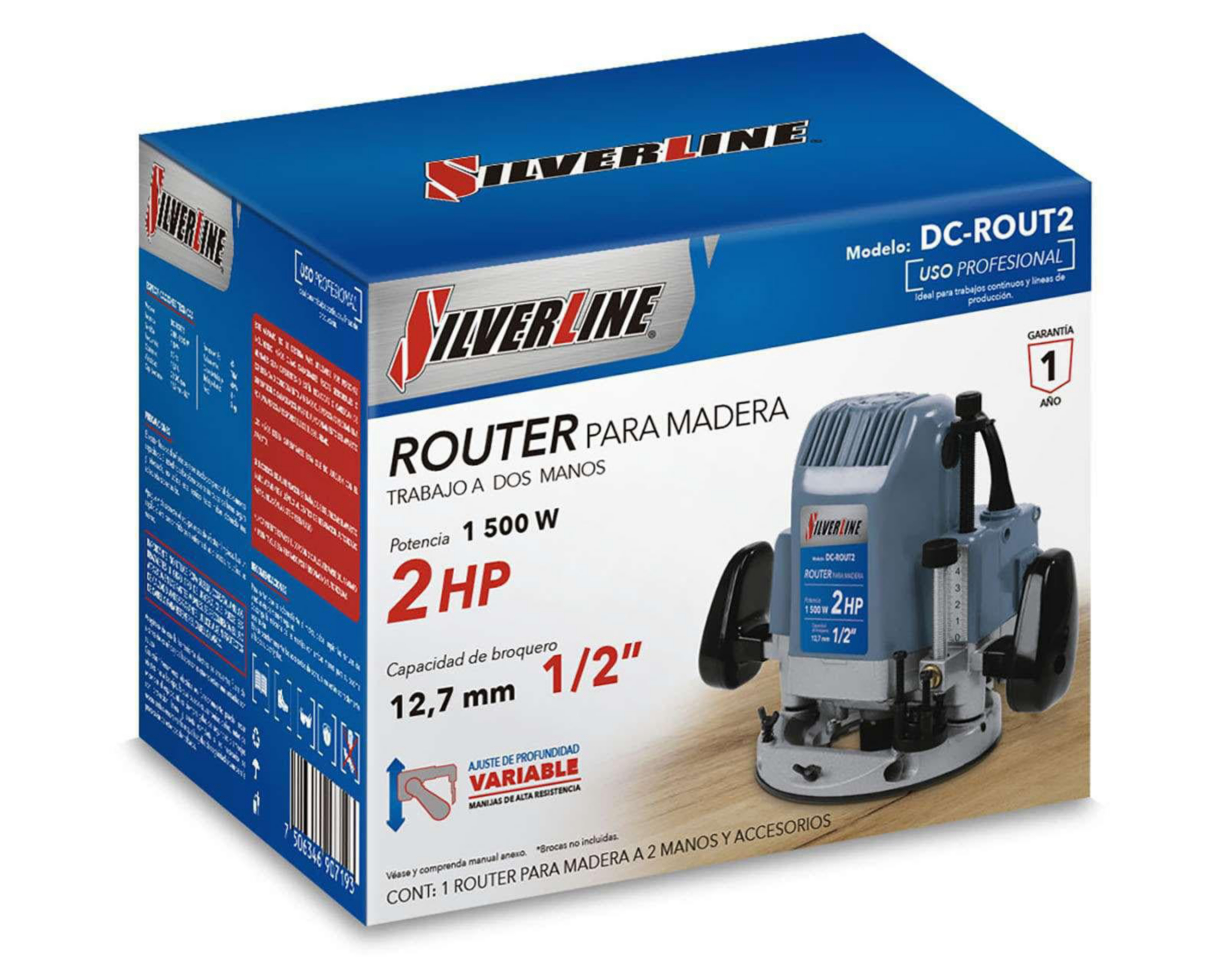 Foto 5 pulgar | Router para Madera Silverline DC-ROUT2 1500 W