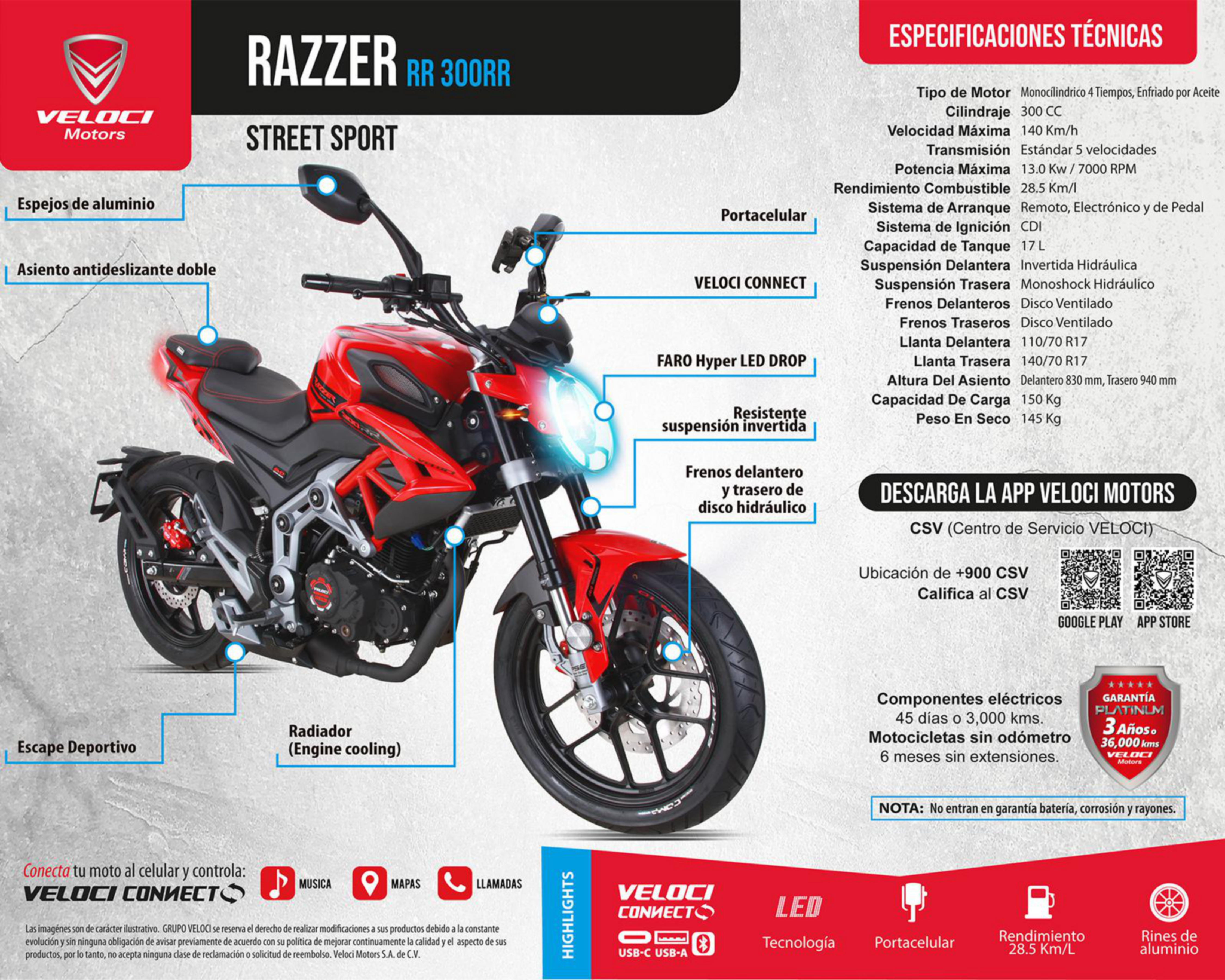 Foto 11 pulgar | Motocicleta Veloci Razzer GTR 300 cc 2026