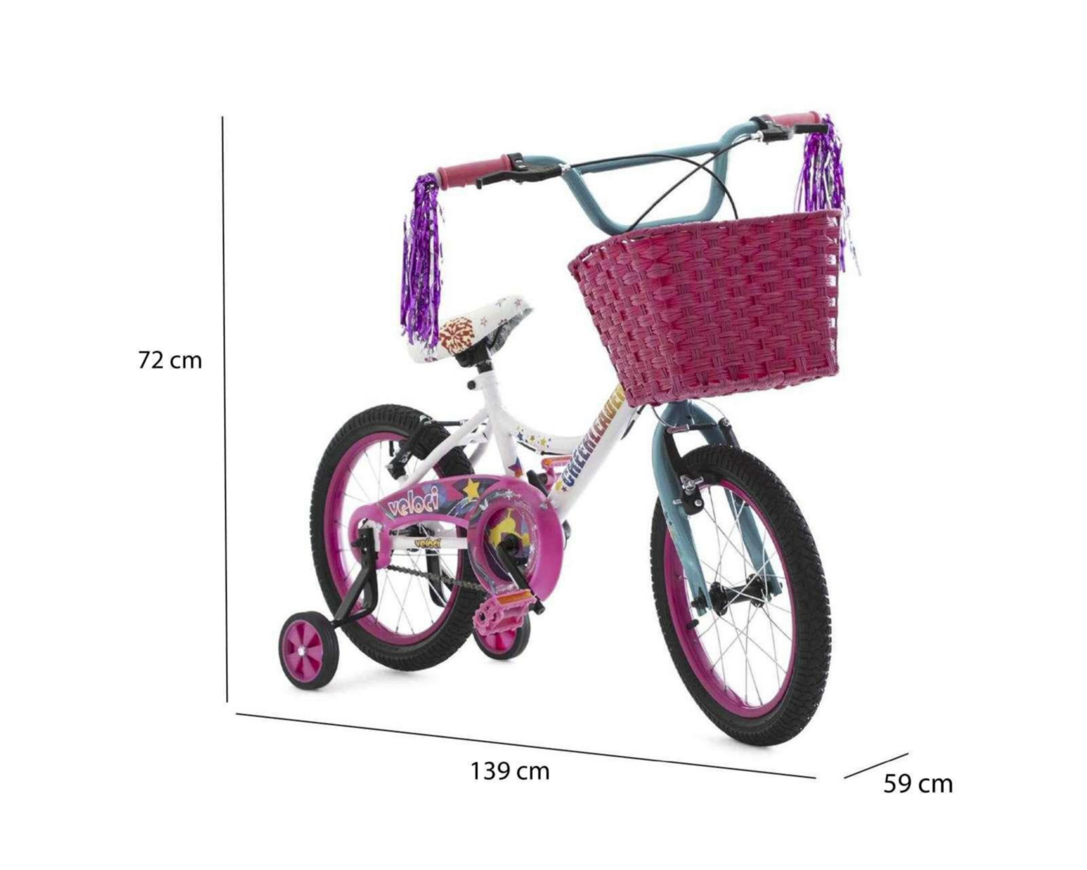Foto 7 pulgar | Bicicleta Infantil Cheerleader de 16" Blanco