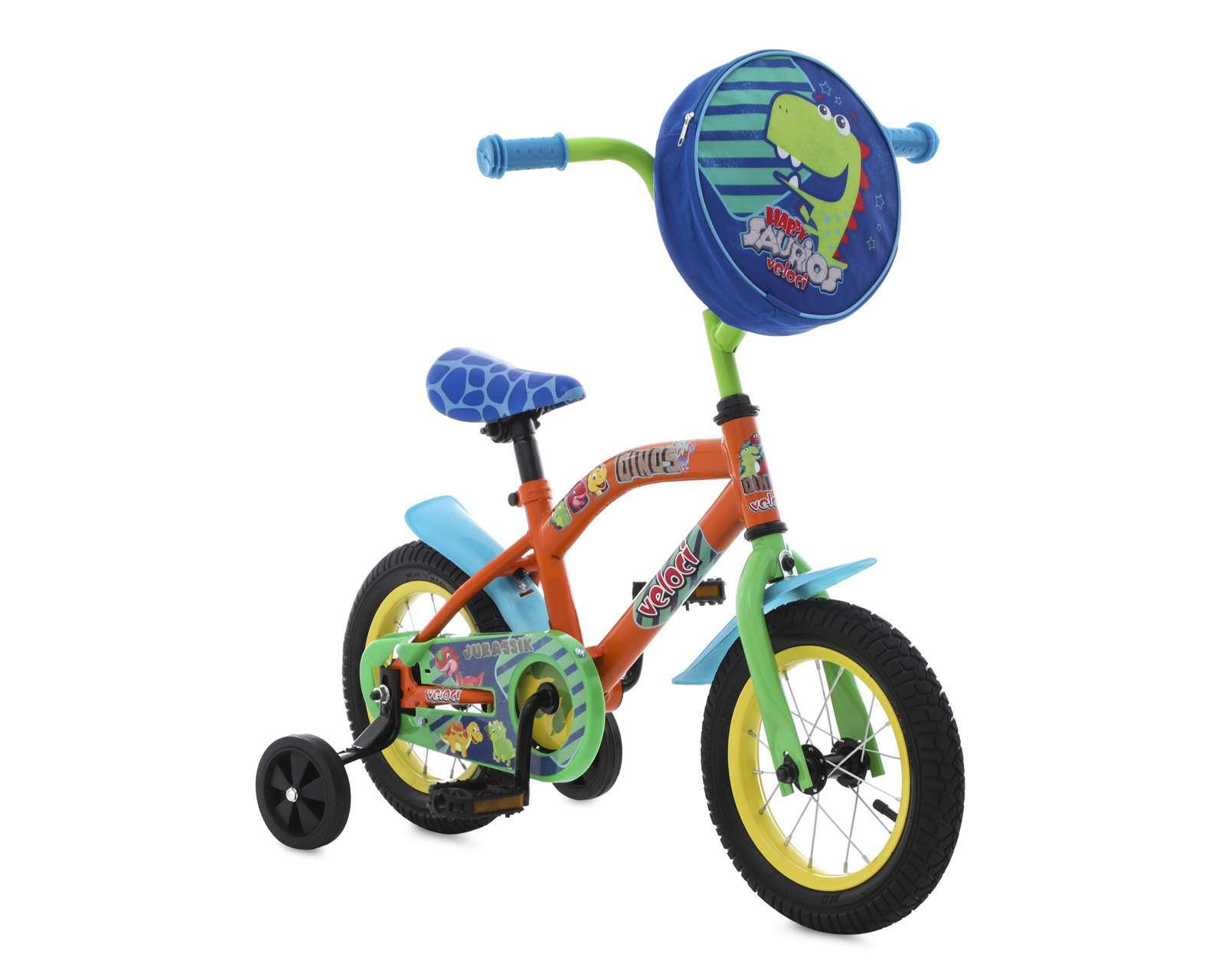 Bicicleta Infantil Veloci Dinos de 12" Anaranjado