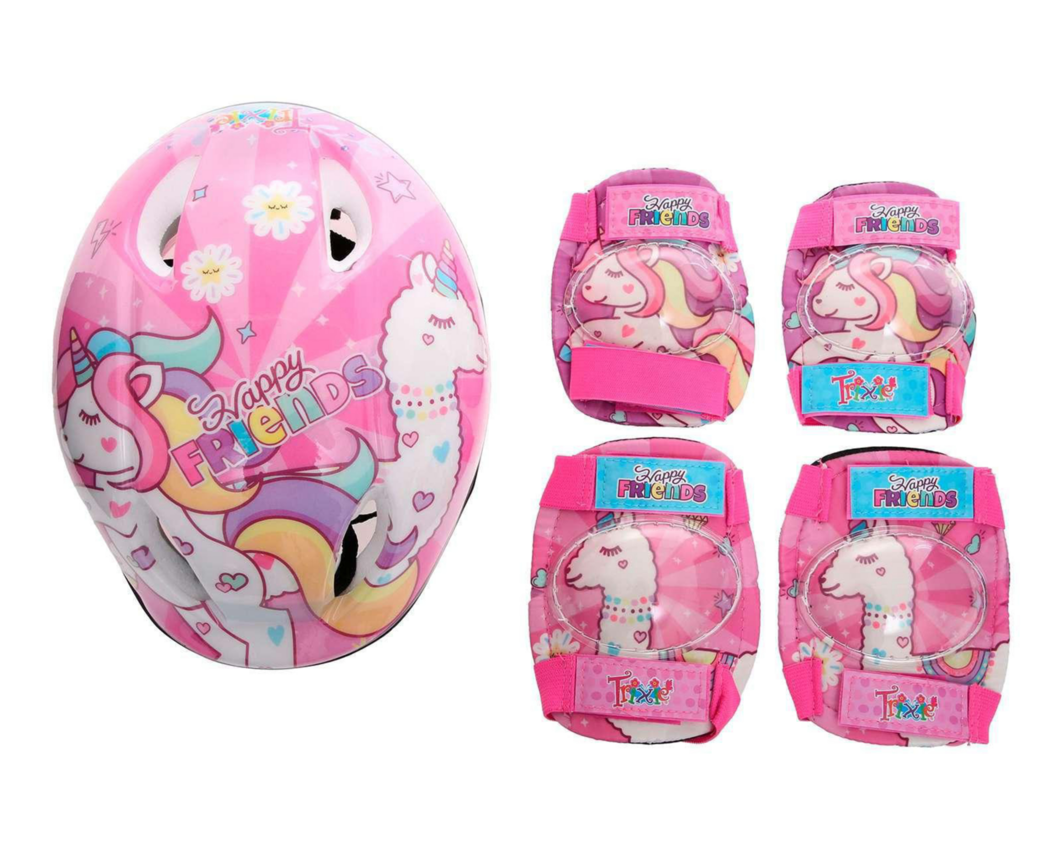 Foto 2 pulgar | Casco y Rodilleras Trixie Unicornios  5 Piezas