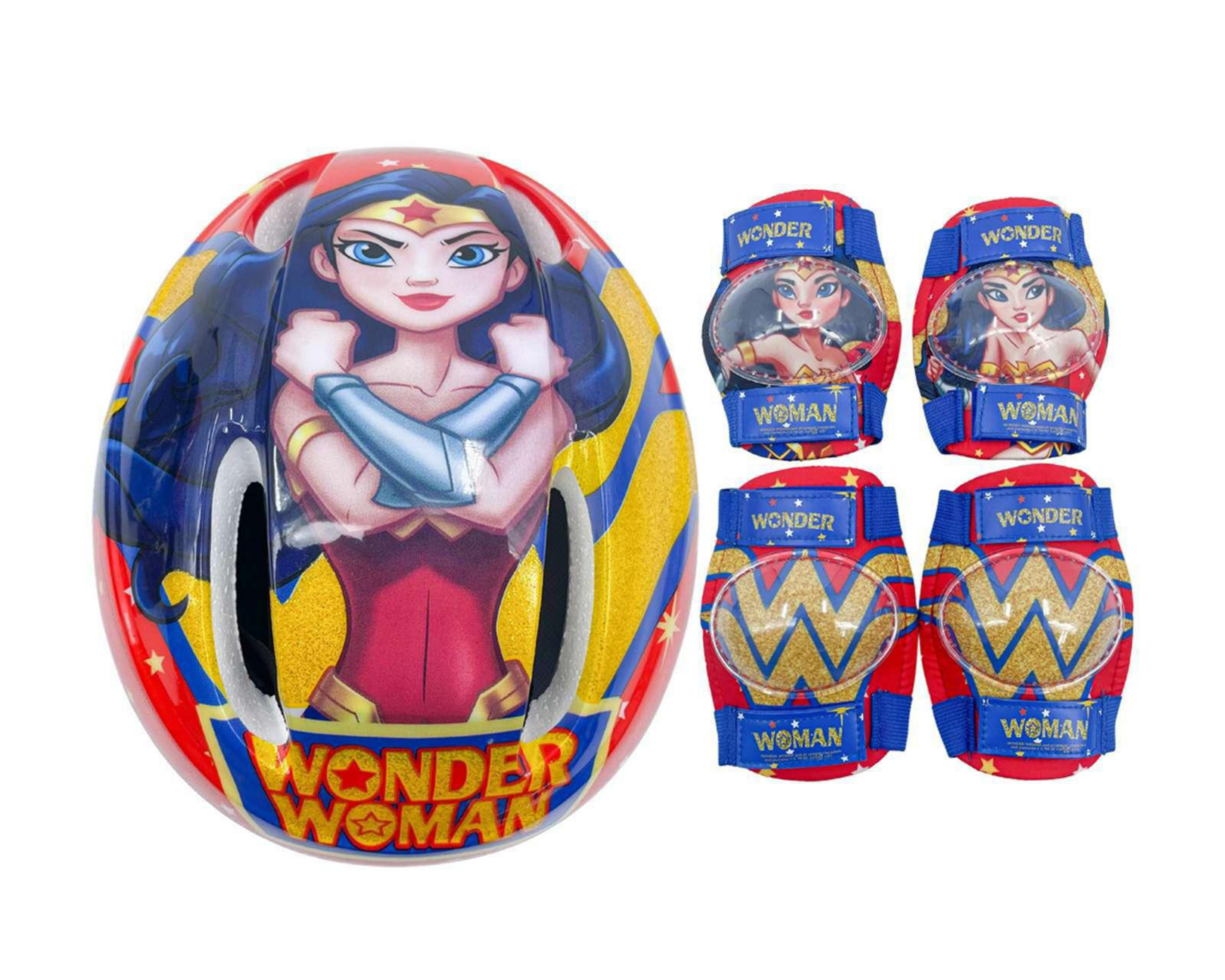 Foto 2 pulgar | Casco con Protecciones Infantil Wonder Woman 5 Piezas