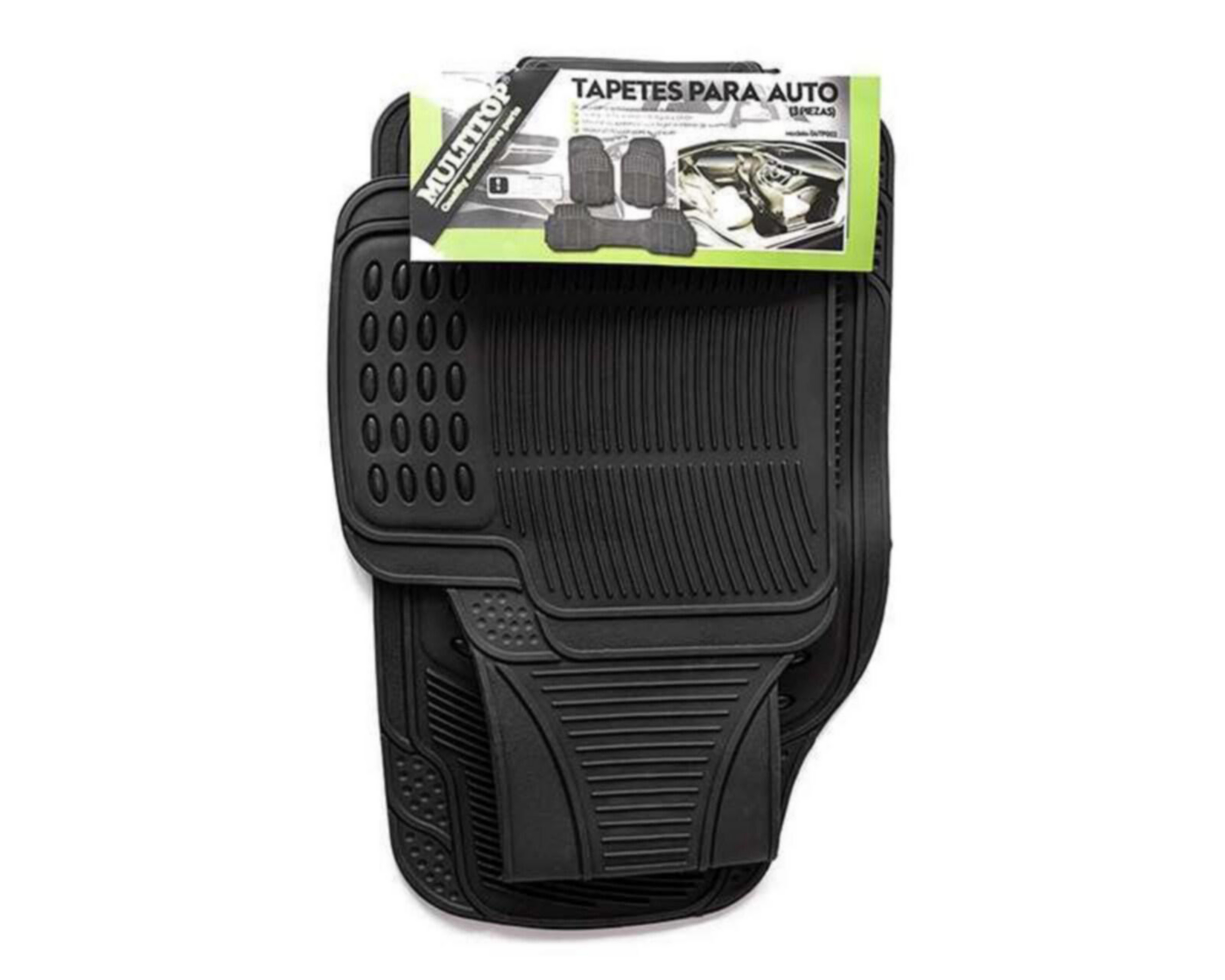 Foto 4 pulgar | Tapete para Auto Multitop Negro 3 Piezas
