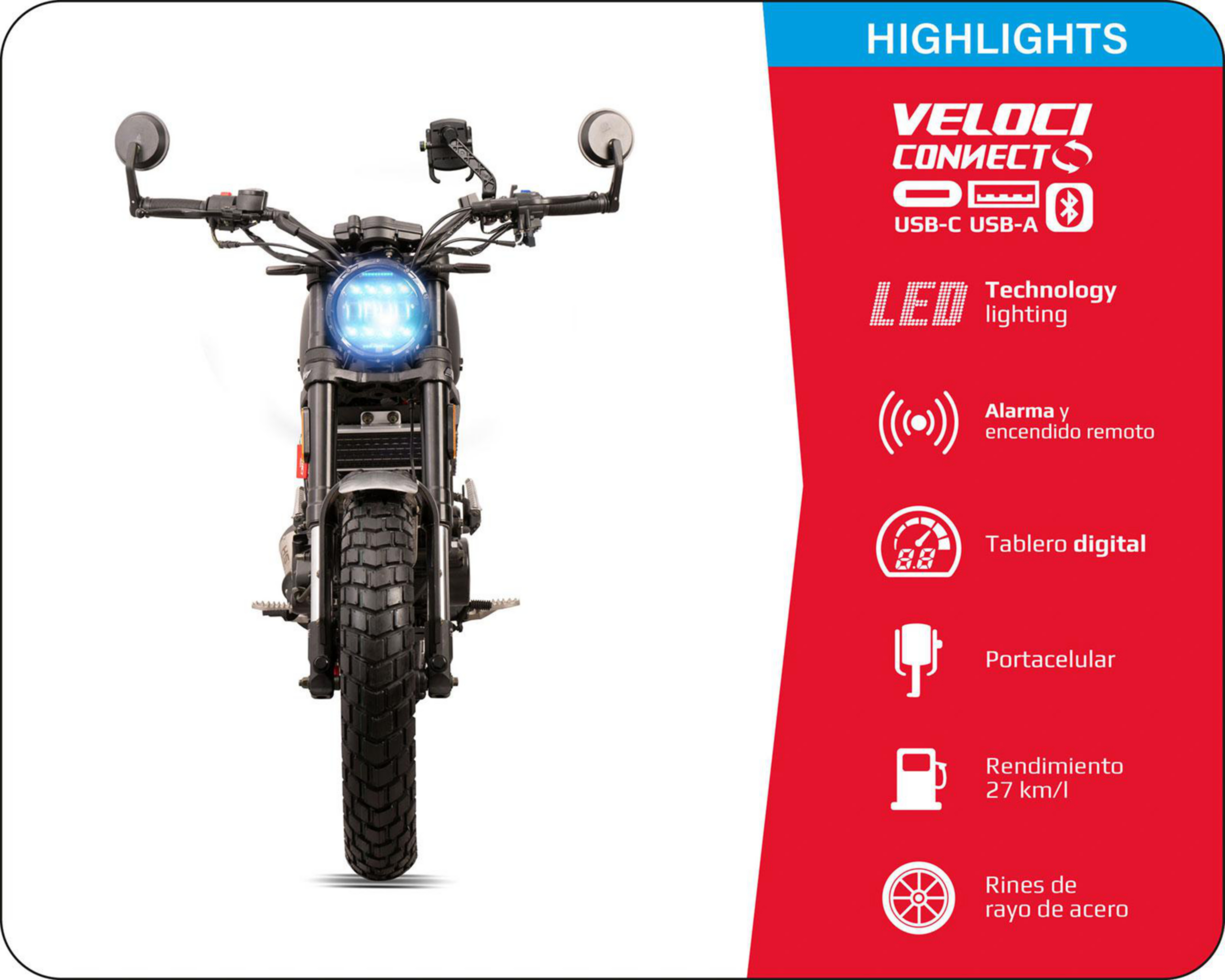 Foto 4 pulgar | Motocicleta Veloci Dark Thunder Hyper 250 cc 2026