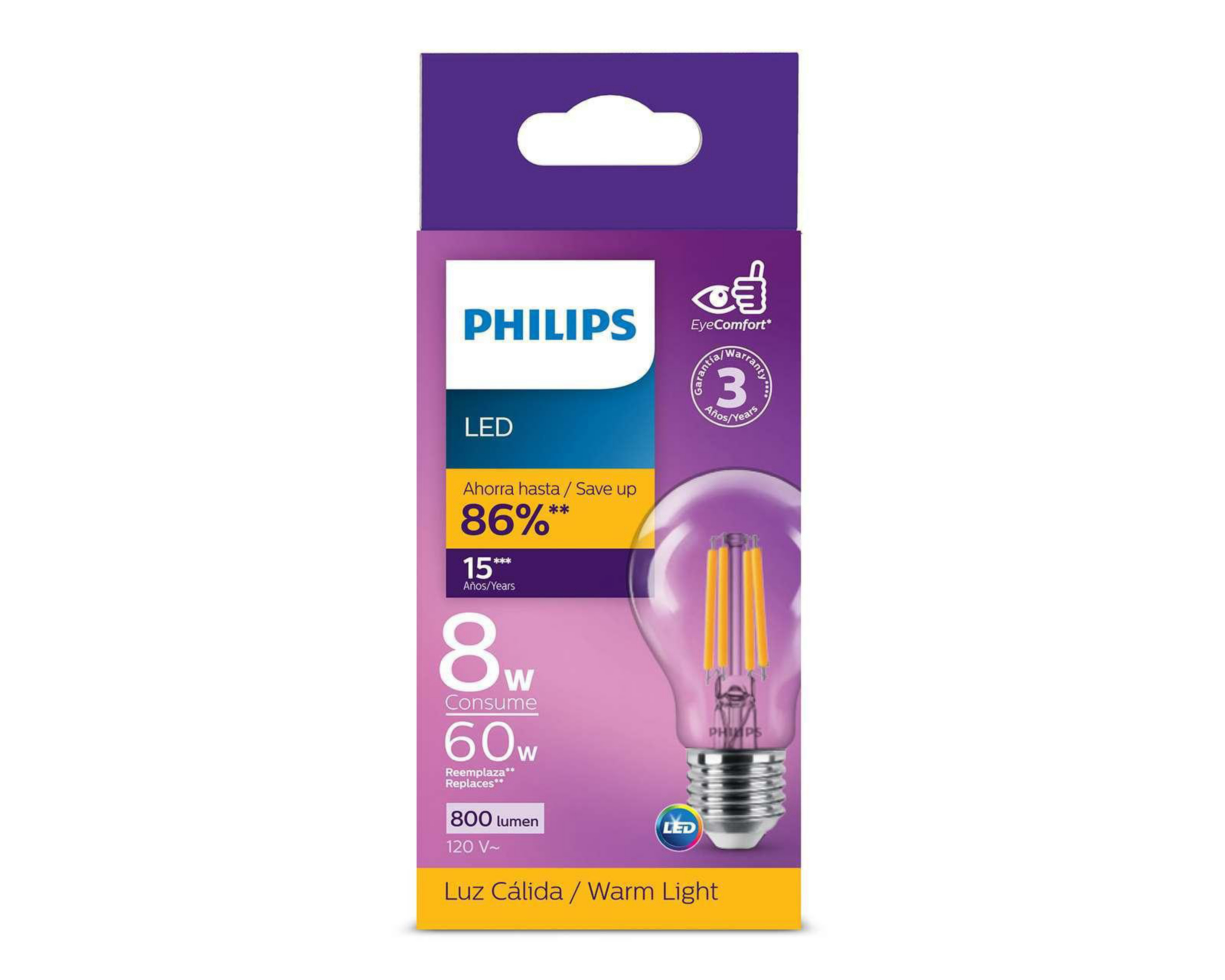 Foto 2 pulgar | Foco LED Philips 8W