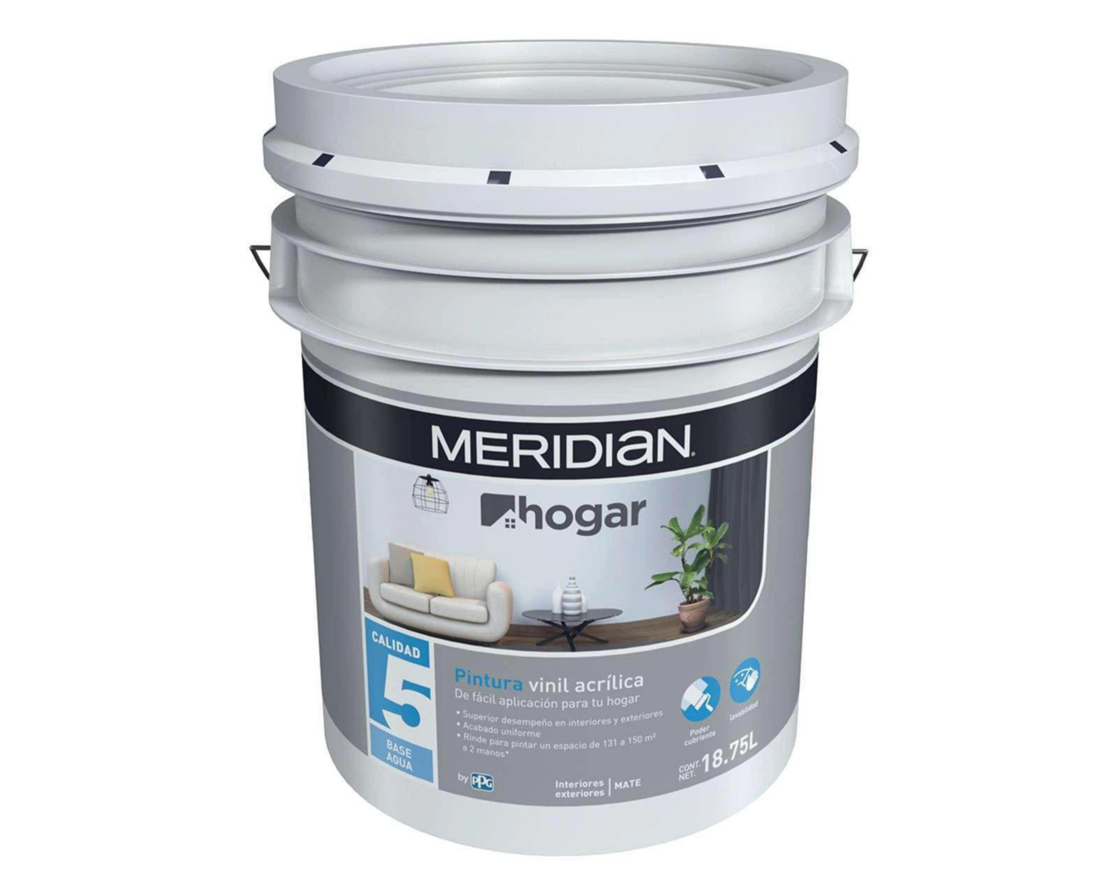 Pintura Vinil Acrílica Meridian Blanca 18.75 l