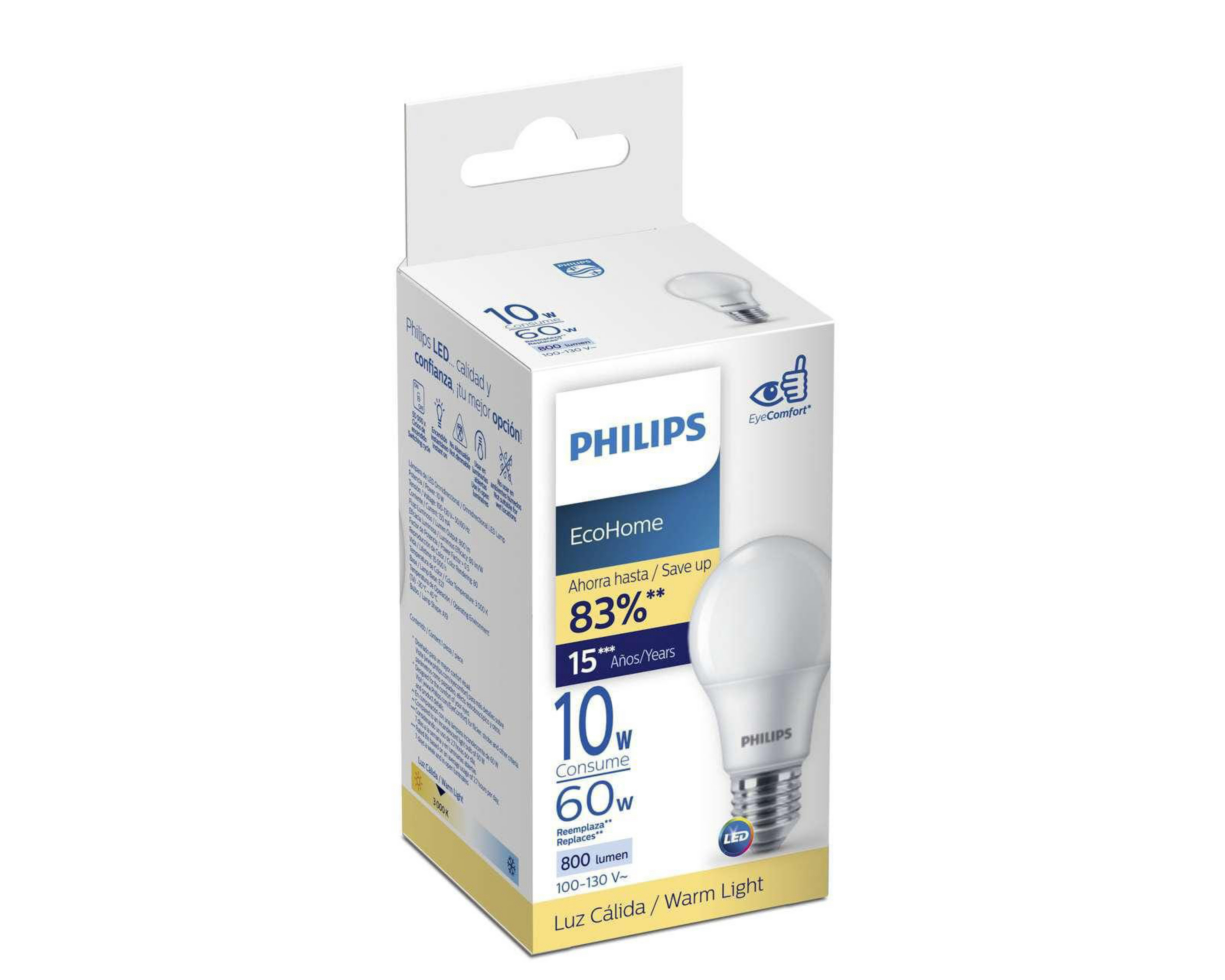 Foto 3 pulgar | Foco LED Phillips 10 W Luz Cálida