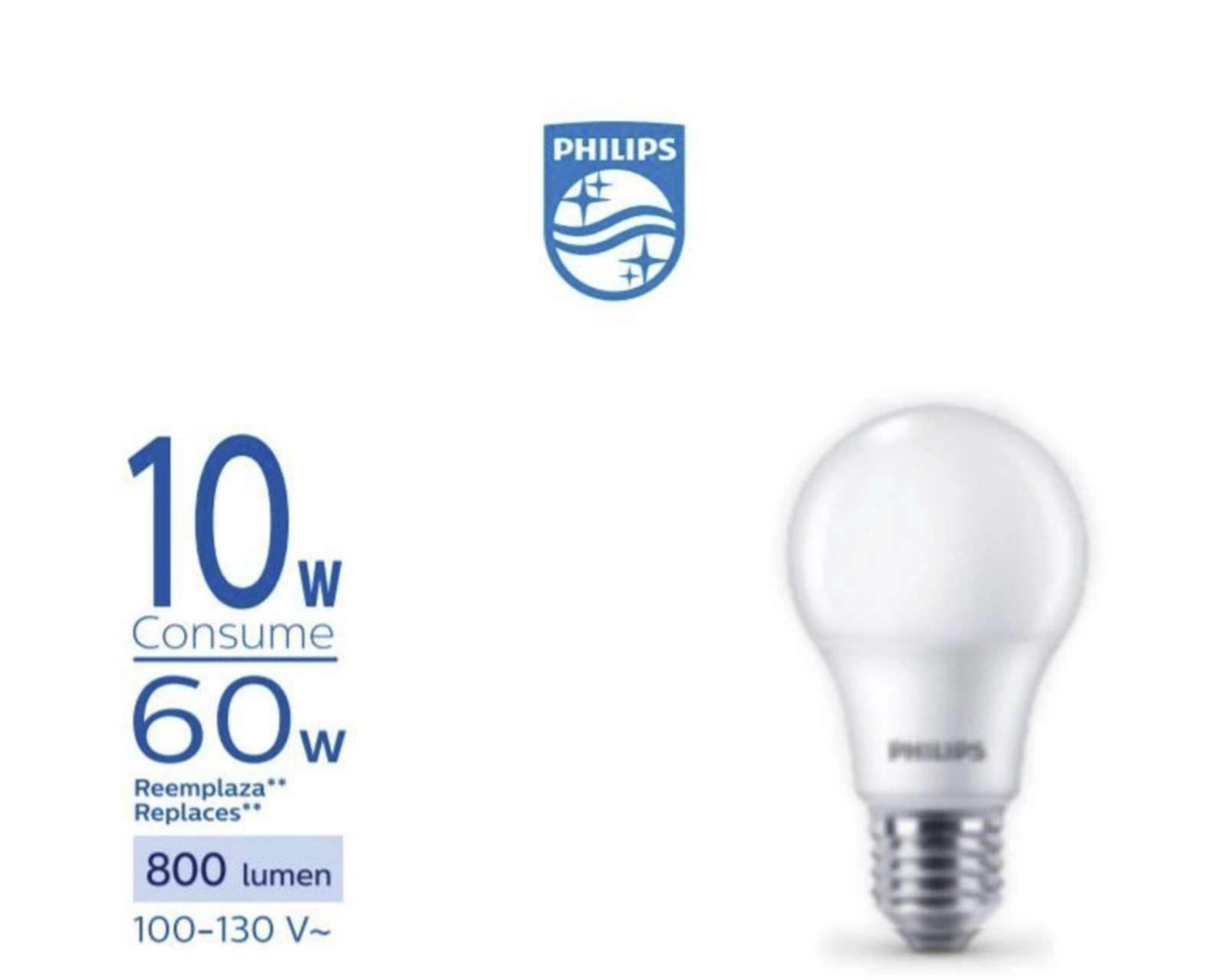 Foto 5 | Foco LED Phillips 10 W Luz Cálida