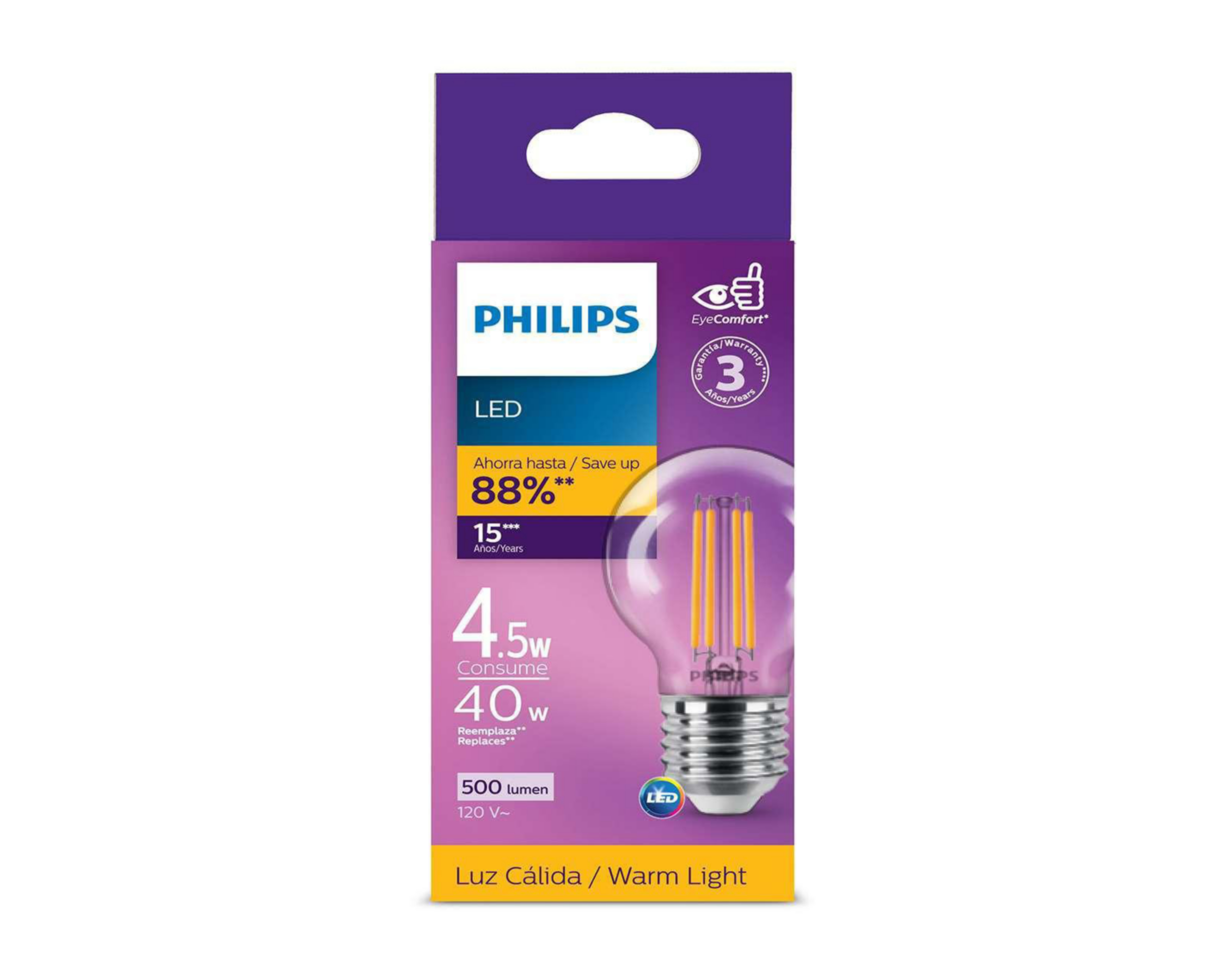 Foto 2 pulgar | Foco LED Philips 4.5 W Luz Cálida