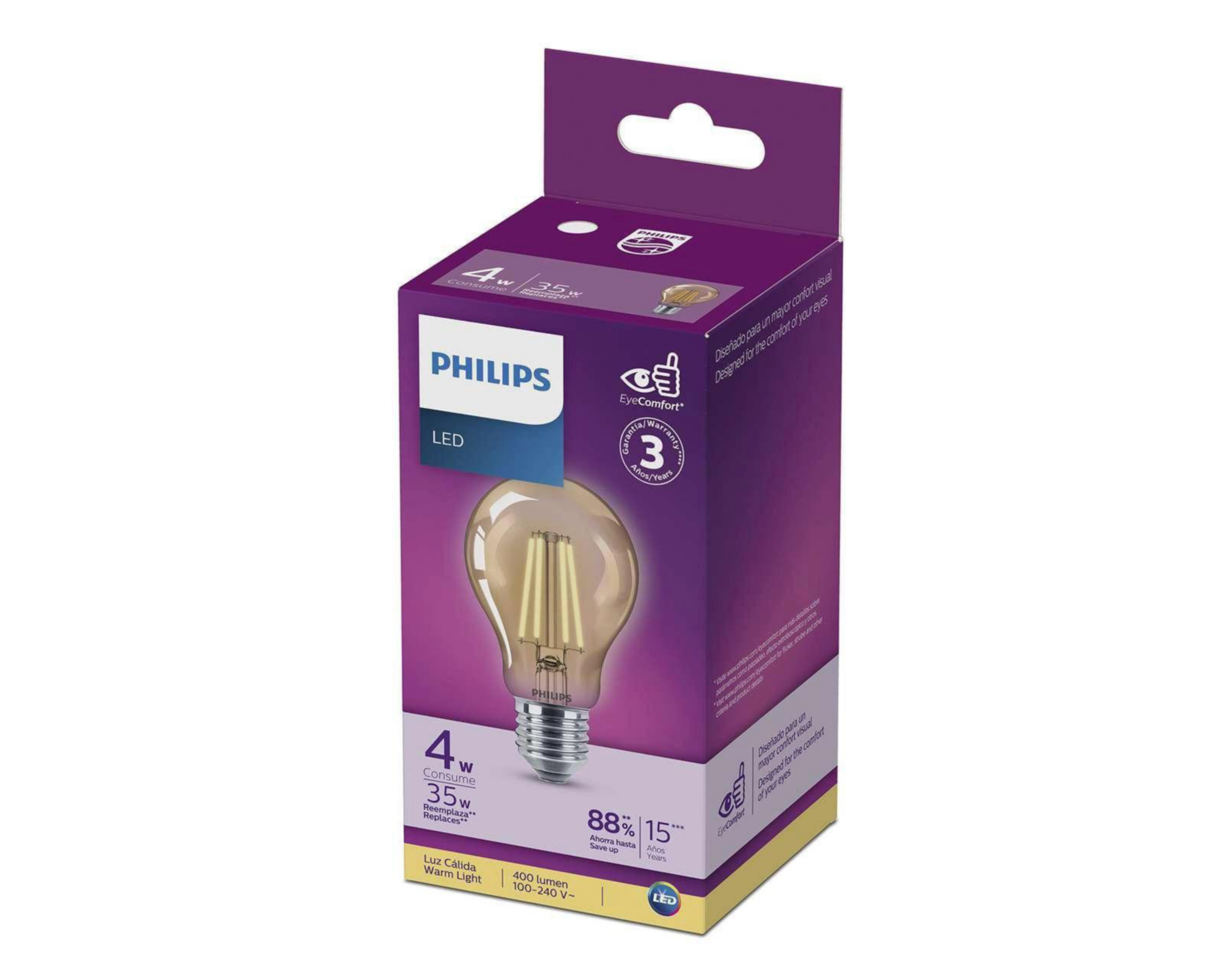 Foto 3 pulgar | Foco LED Philips A60 4 W