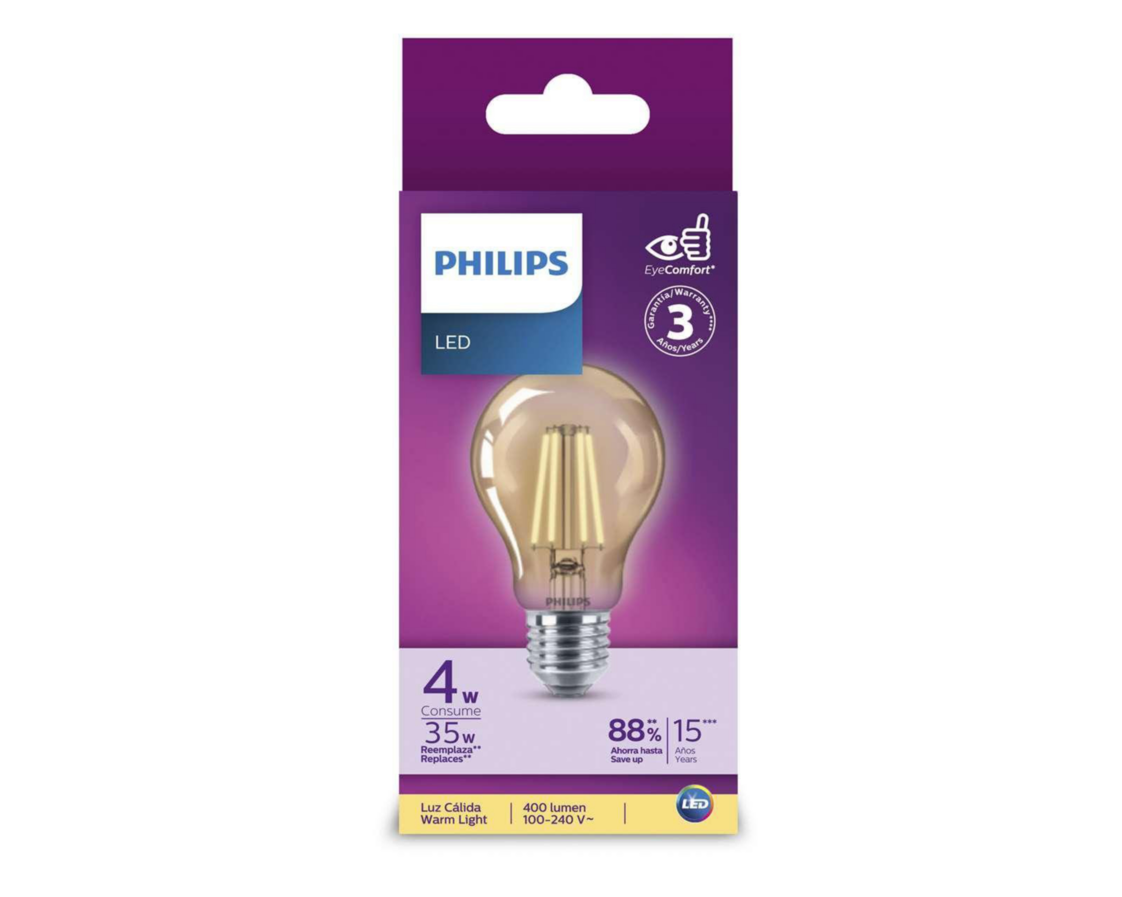 Foto 5 pulgar | Foco LED Philips A60 4 W