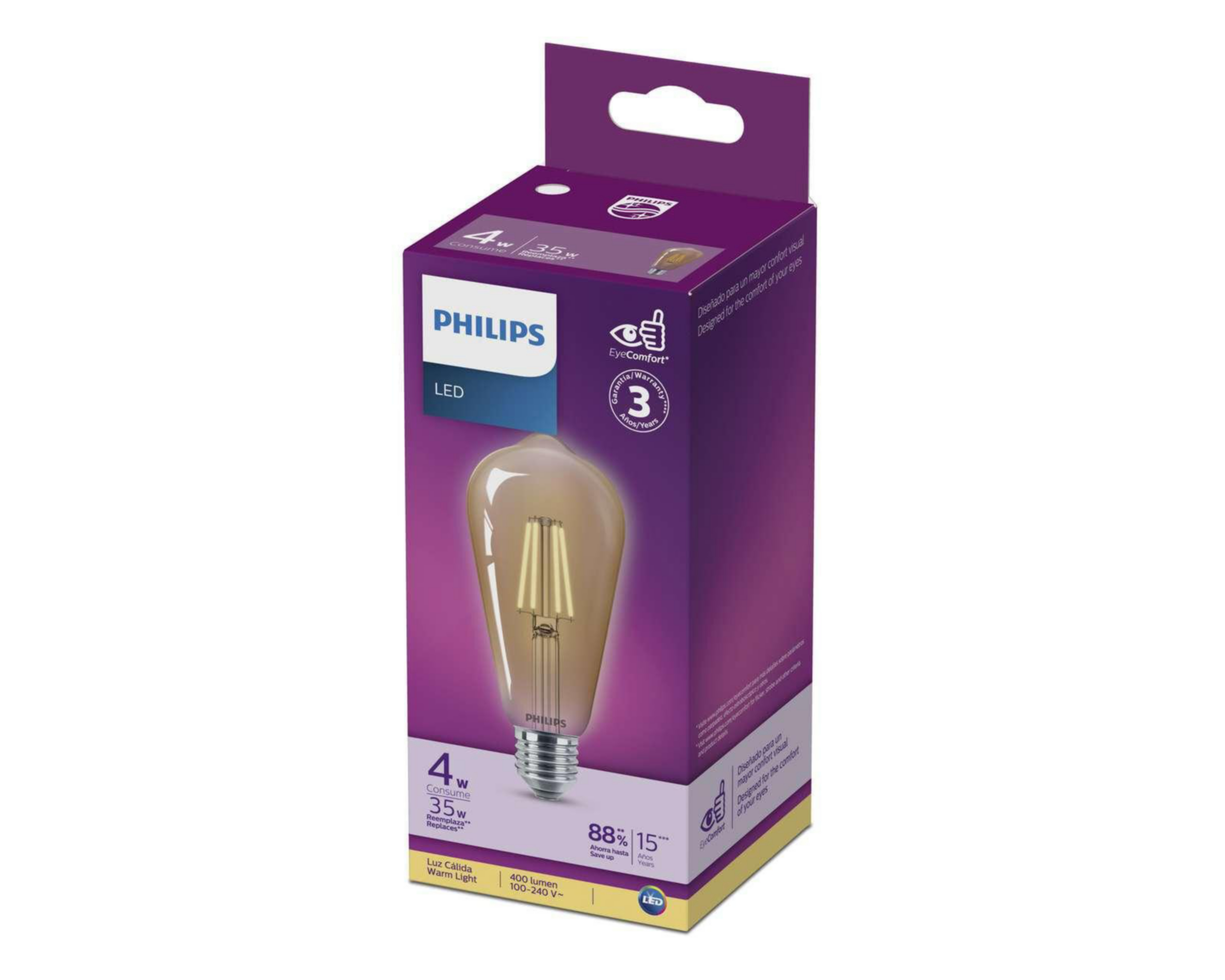 Foco LED Phillips 6 W Luz Cálida $69