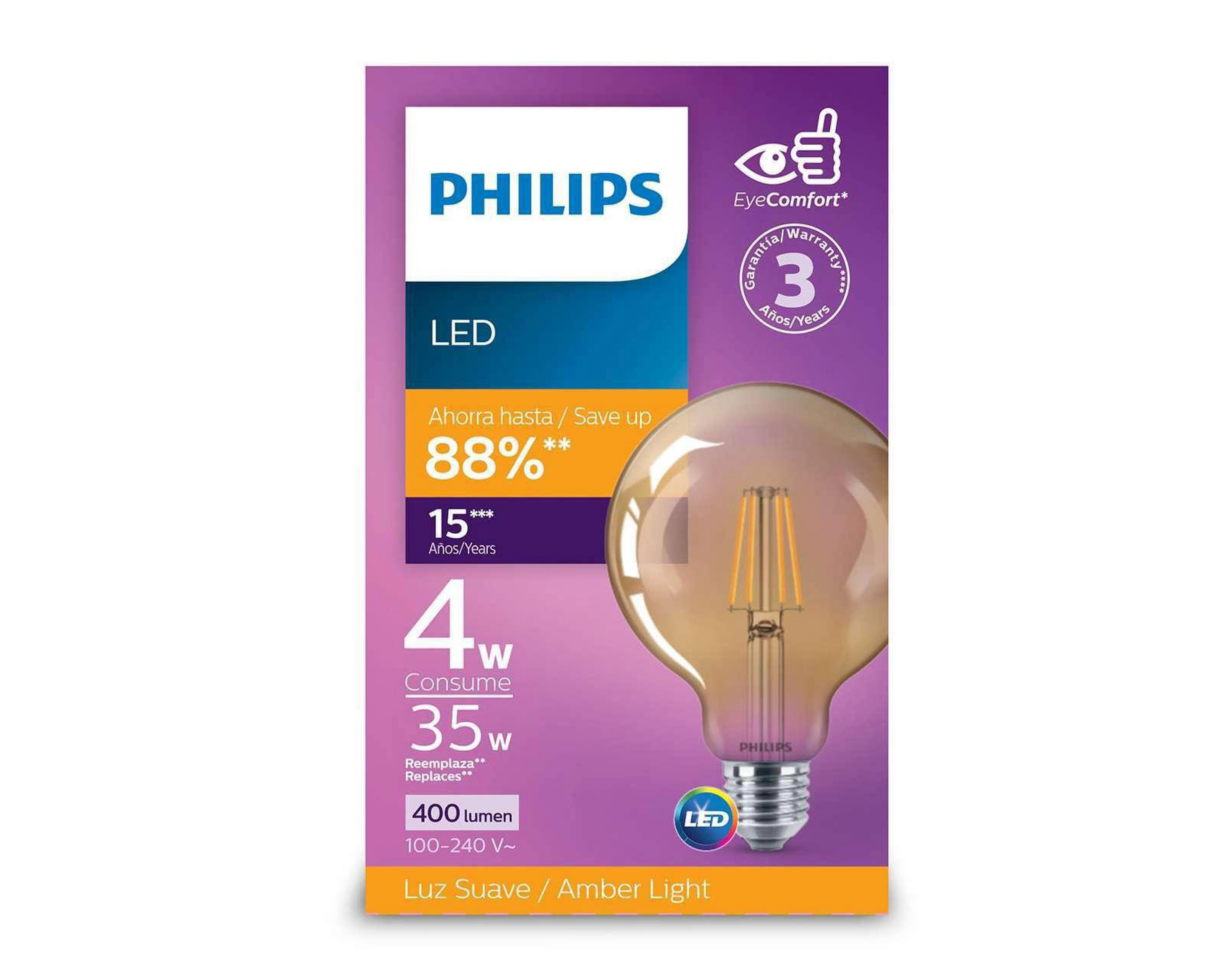 Foco LED Philips 4 W Luz Cálida