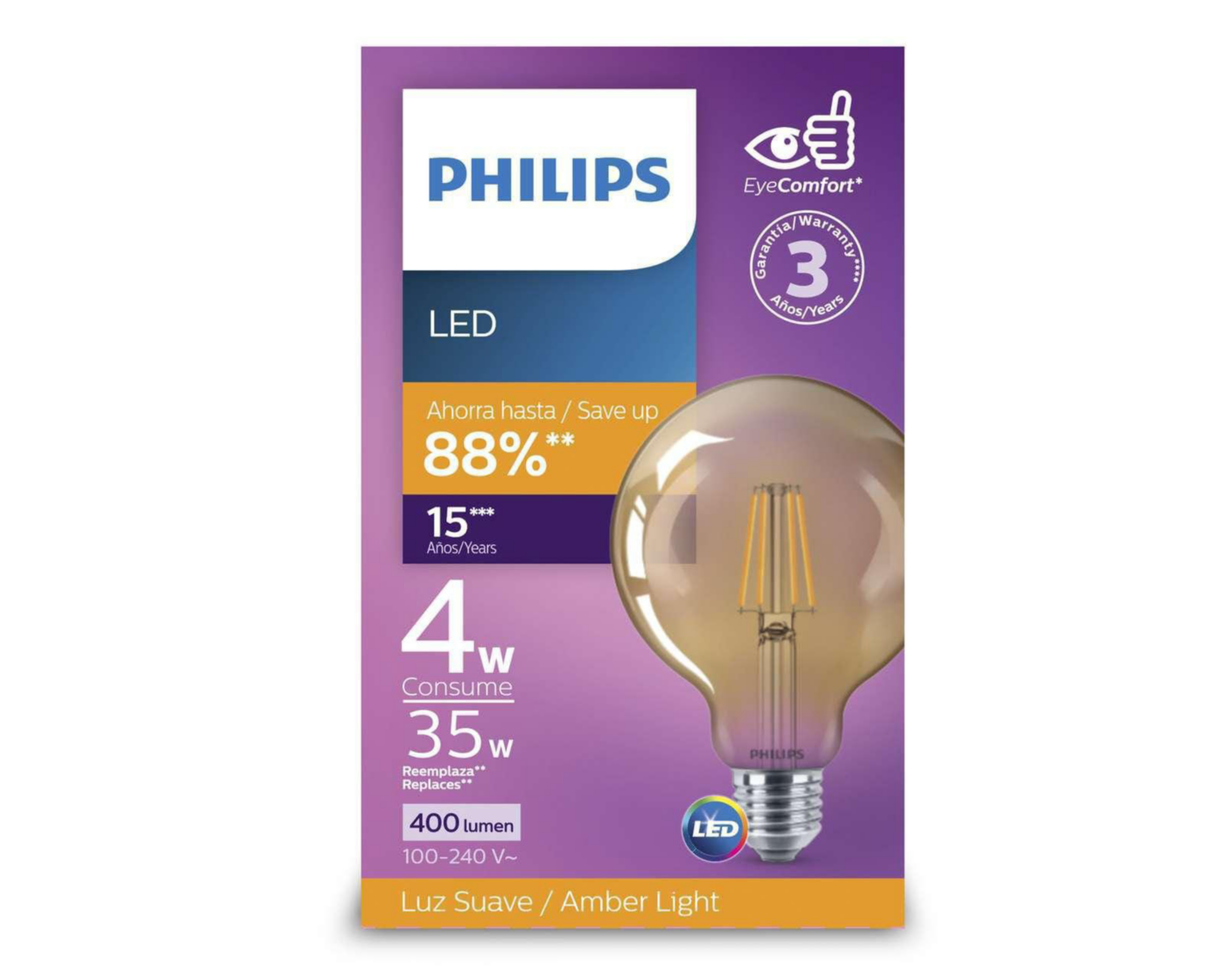 Foto 5 pulgar | Foco LED Philips 4 W Luz Cálida