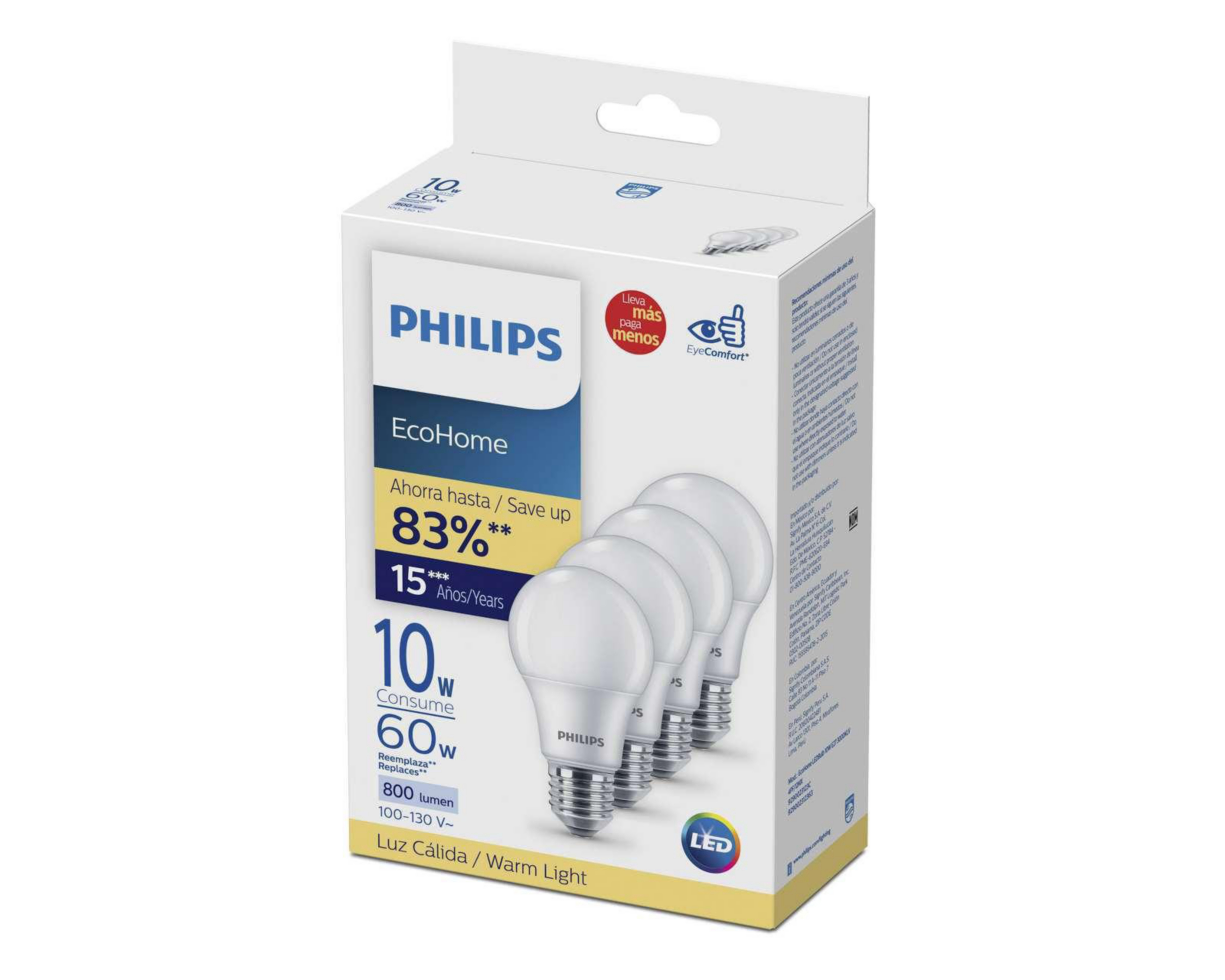 Foto 3 pulgar | Focos LED Philips 10 W 4 Piezas