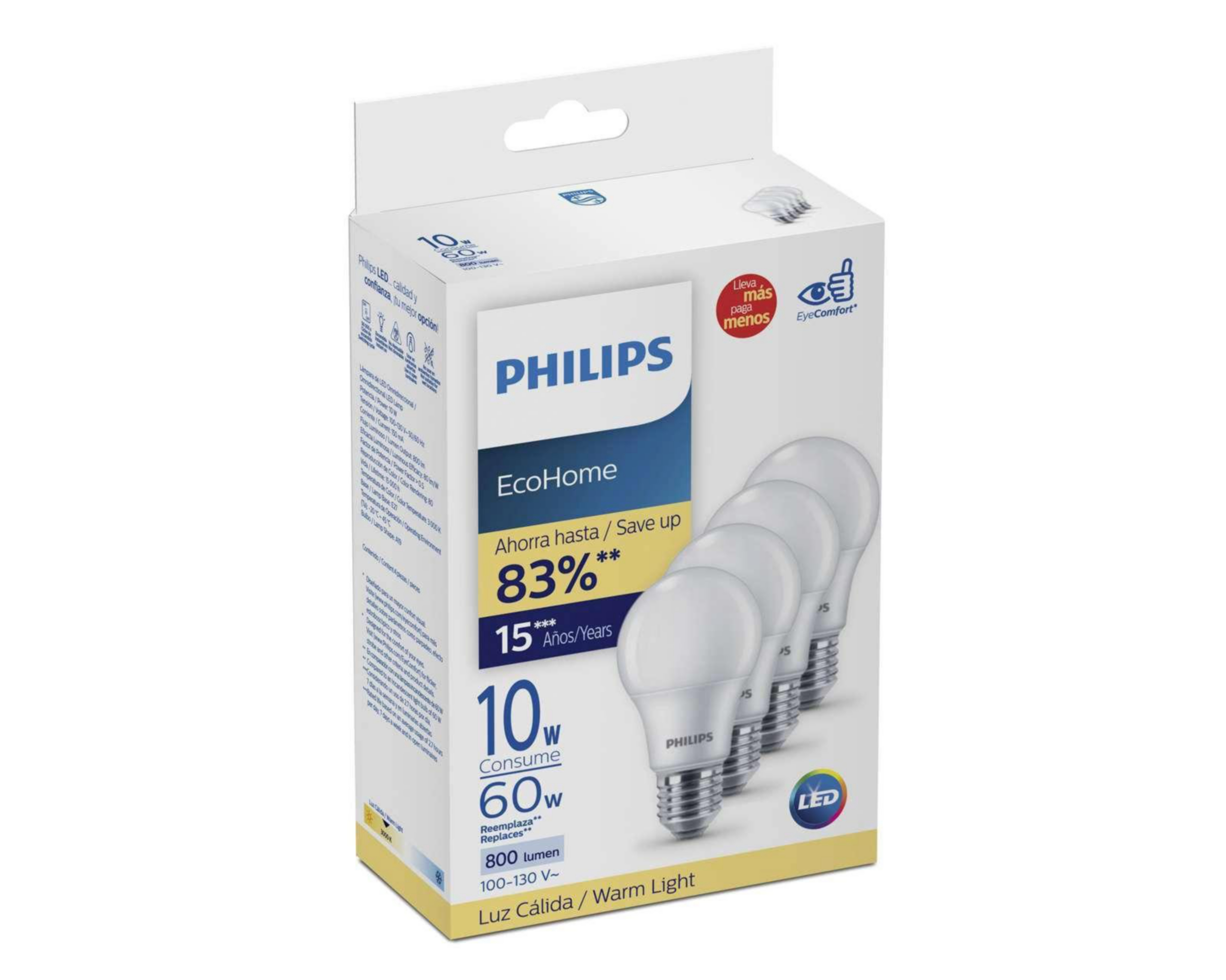 Foto 4 pulgar | Focos LED Philips 10 W 4 Piezas