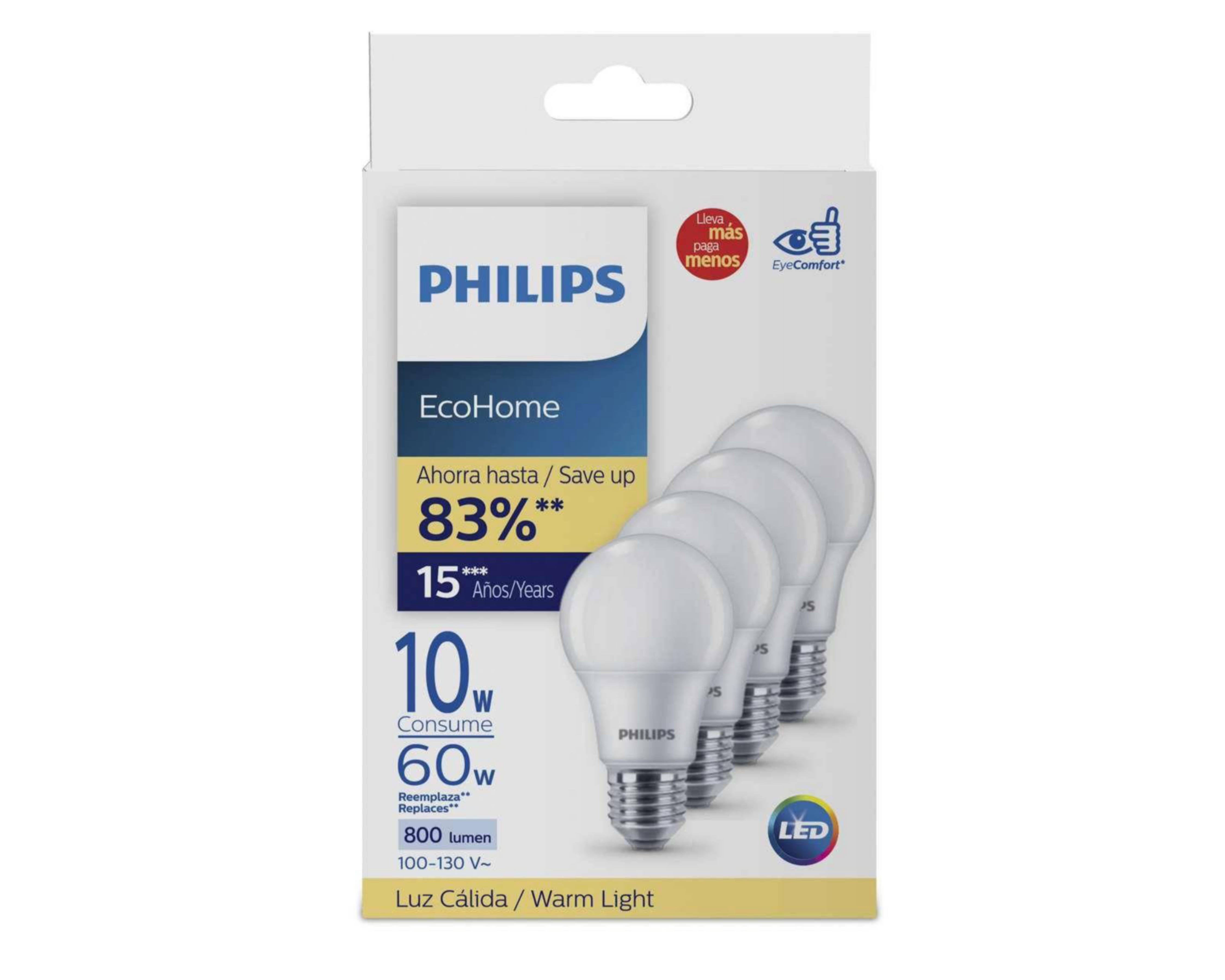 Foto 5 pulgar | Focos LED Philips 10 W 4 Piezas