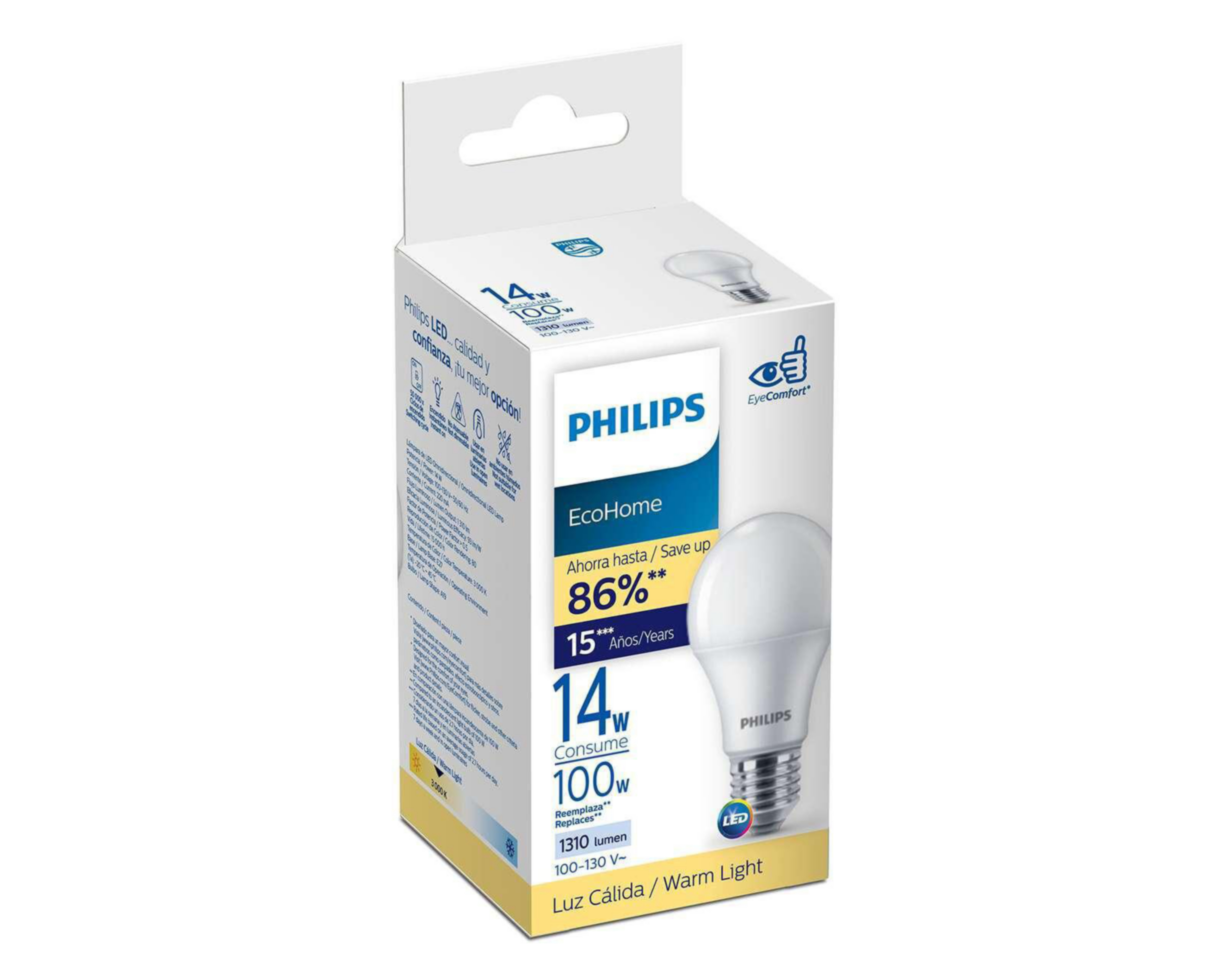 Foco LED Phillips 14 W Luz Cálida