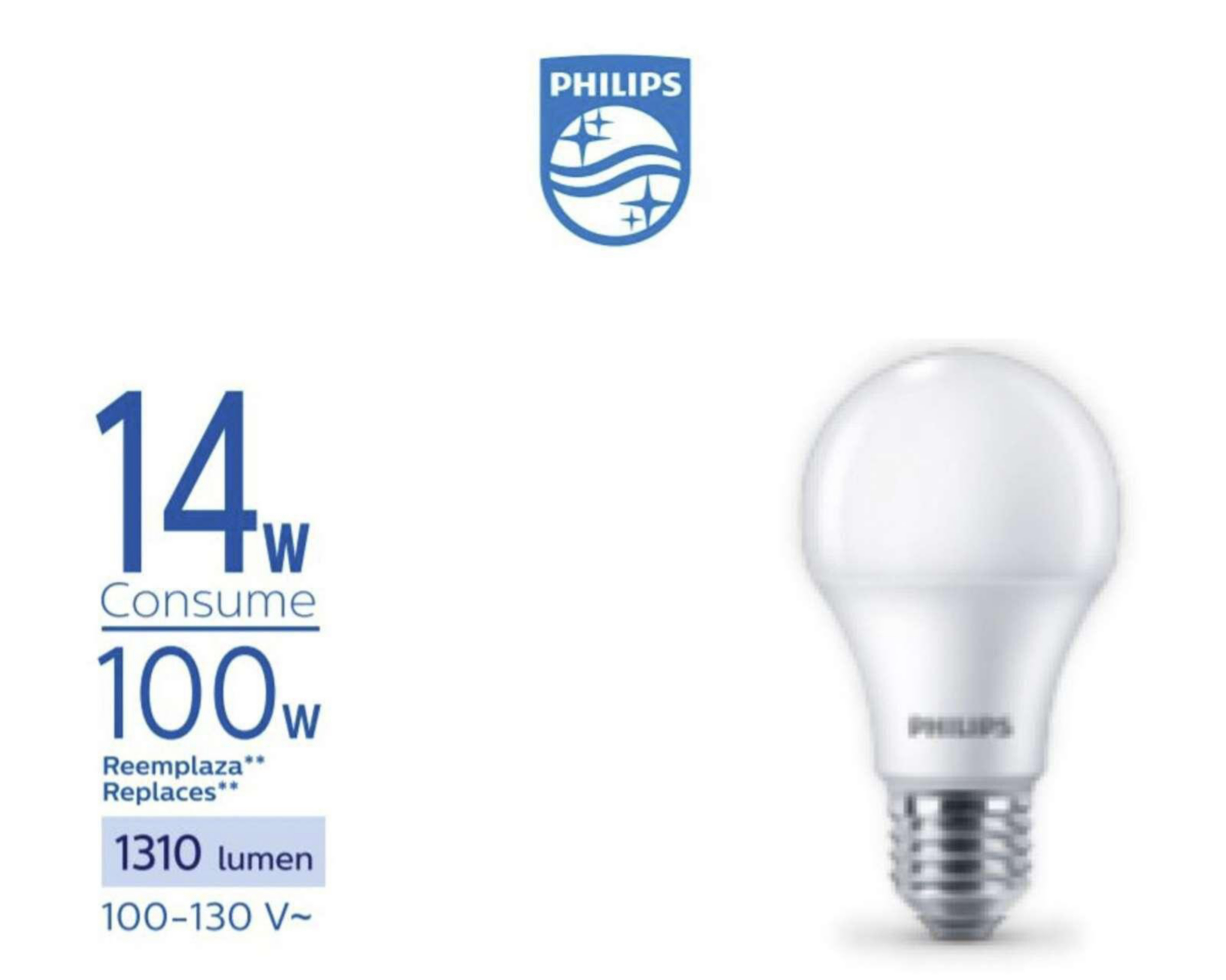 Foto 5 pulgar | Foco LED Phillips 14 W Luz Cálida