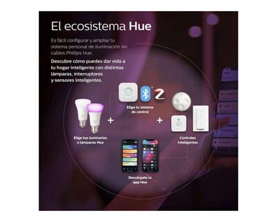 Foto 6 | Focos LED Philips Hue 9.5 W Luz Fría-Cálida 2 Piezas