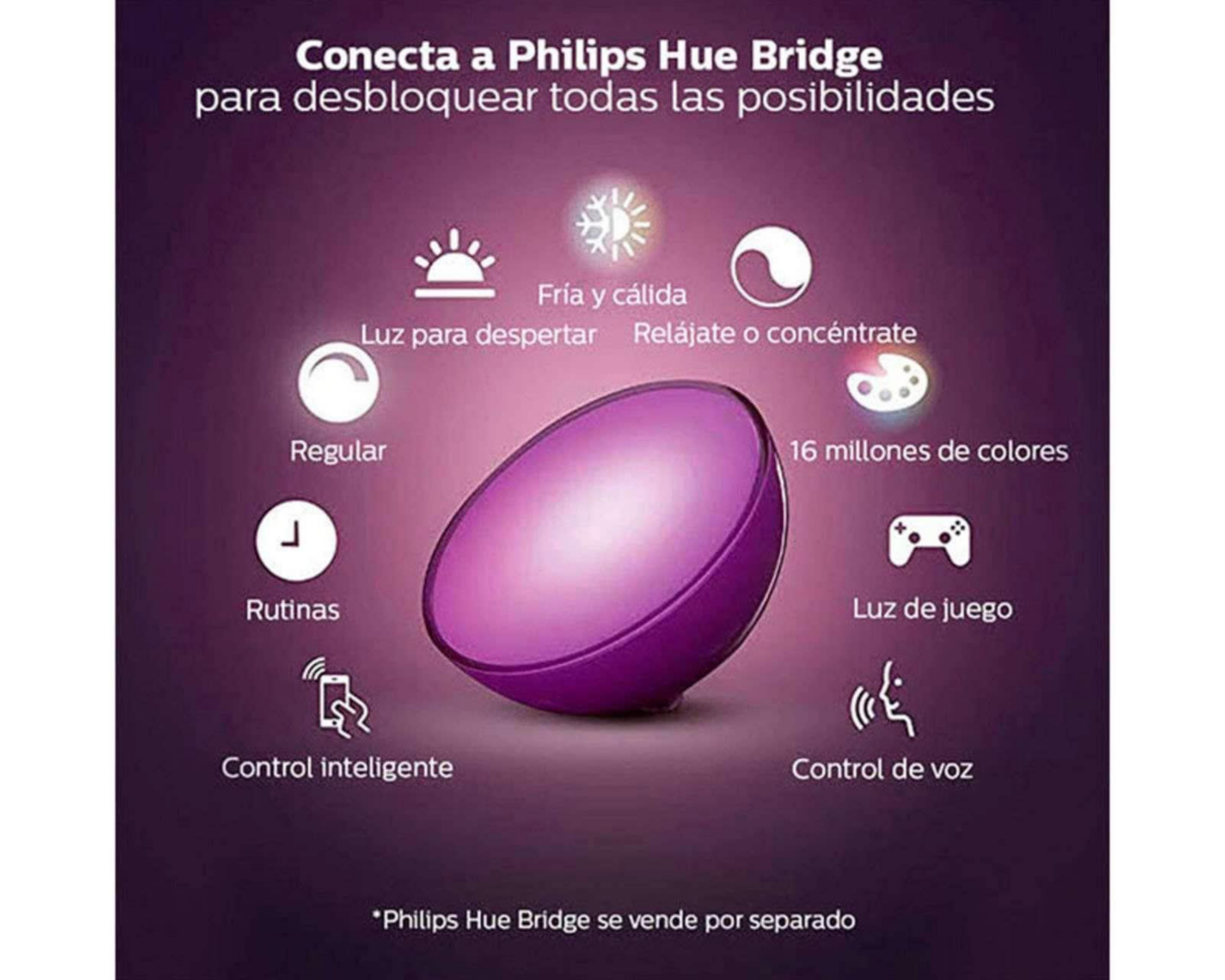 Foto 7 pulgar | Lámpara Philips Hue Go 6 W Luz Fría-Cálida