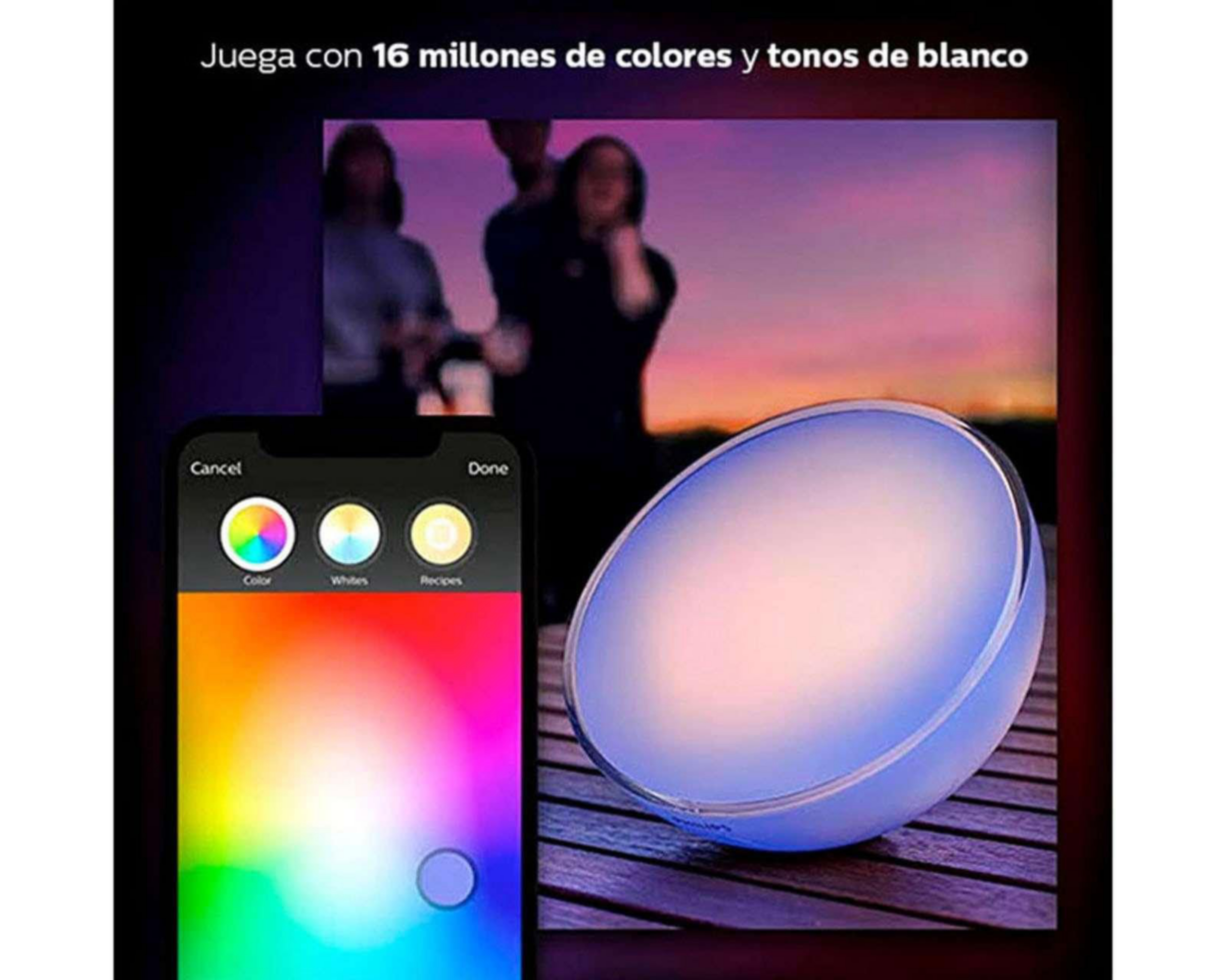 Foto 8 pulgar | Lámpara Philips Hue Go 6 W Luz Fría-Cálida