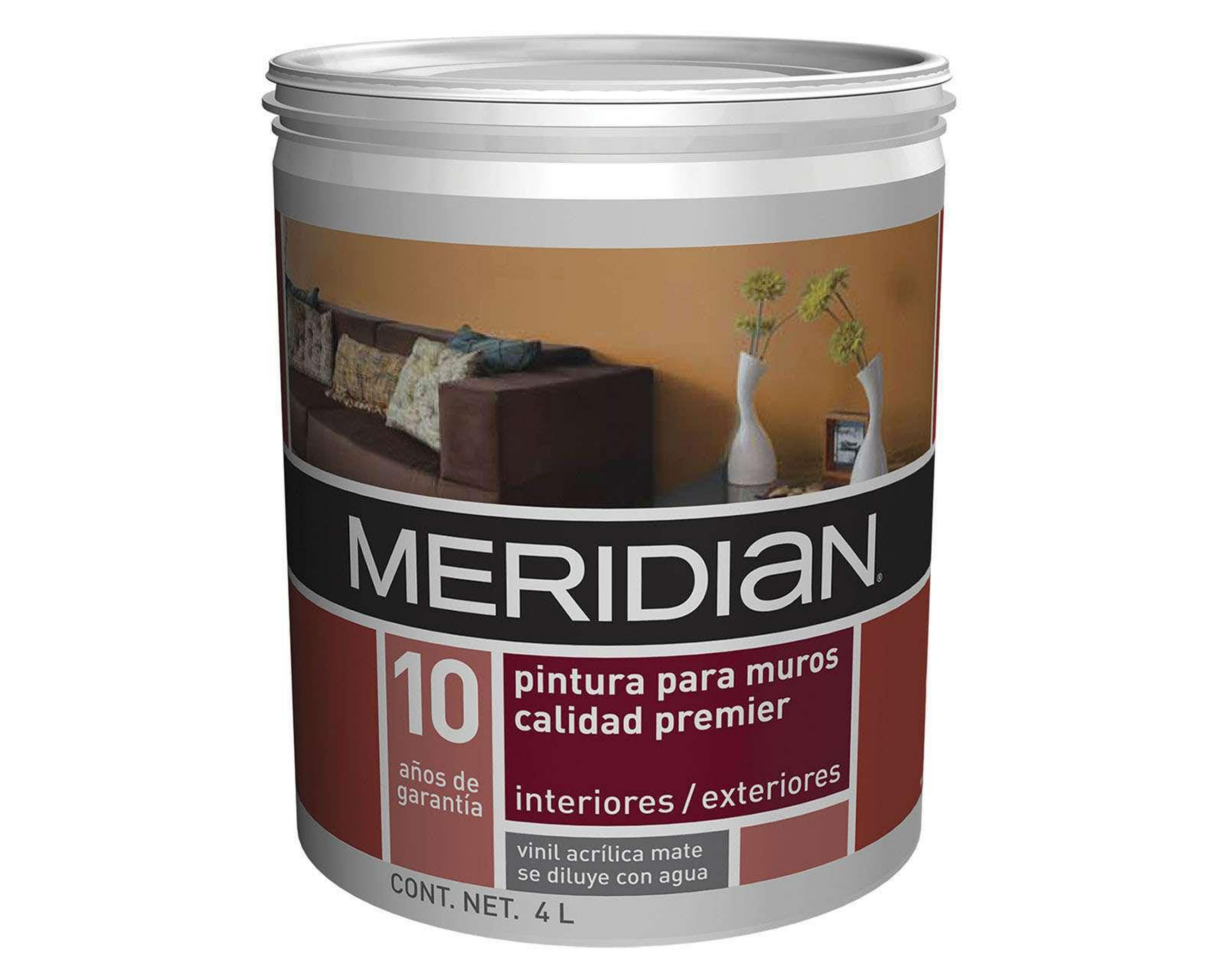 Pintura Vinil Acrílica Meridian Blanca 4 L